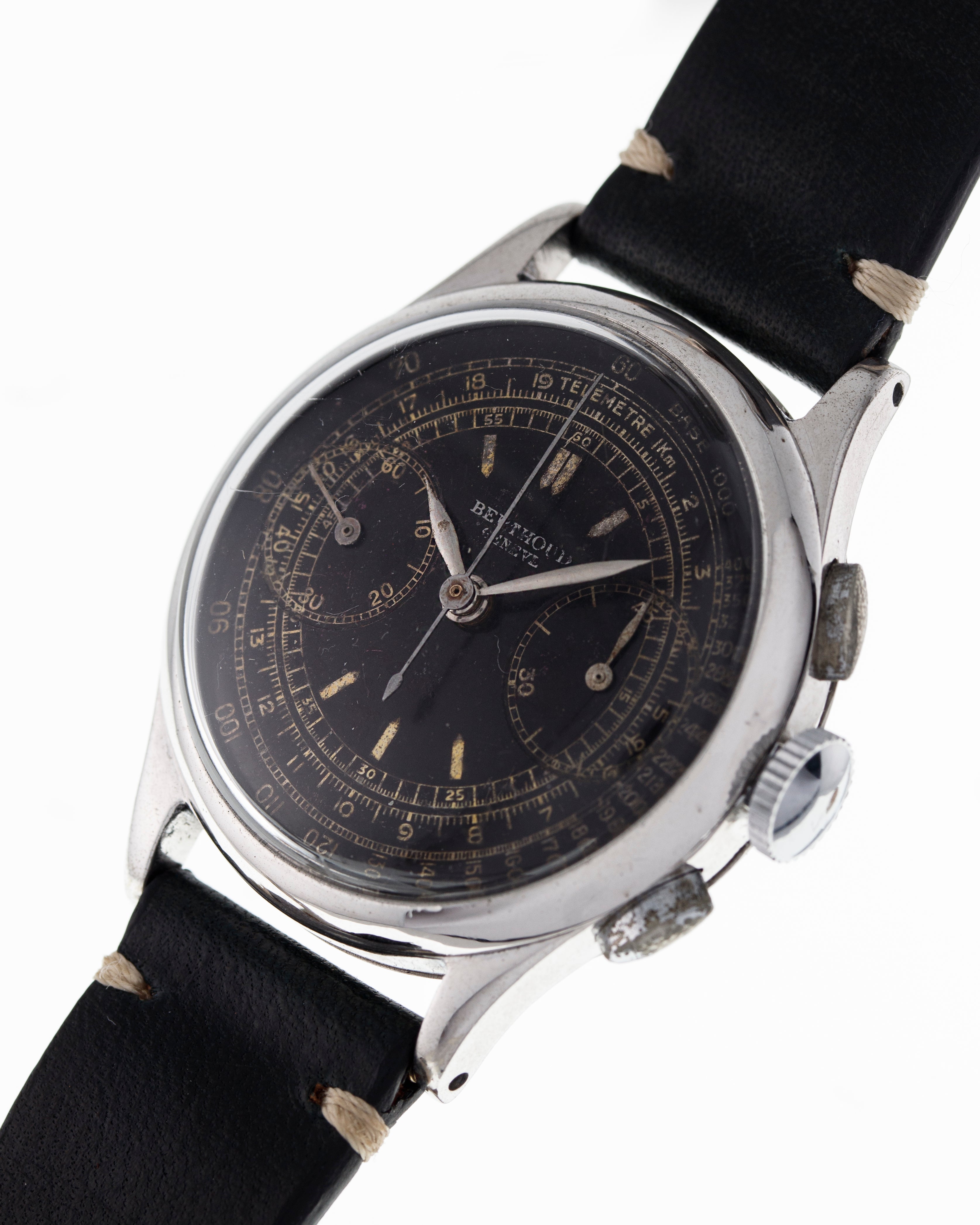 Berthoud Genève Ref. 5175 - black dial - stainless steel case 