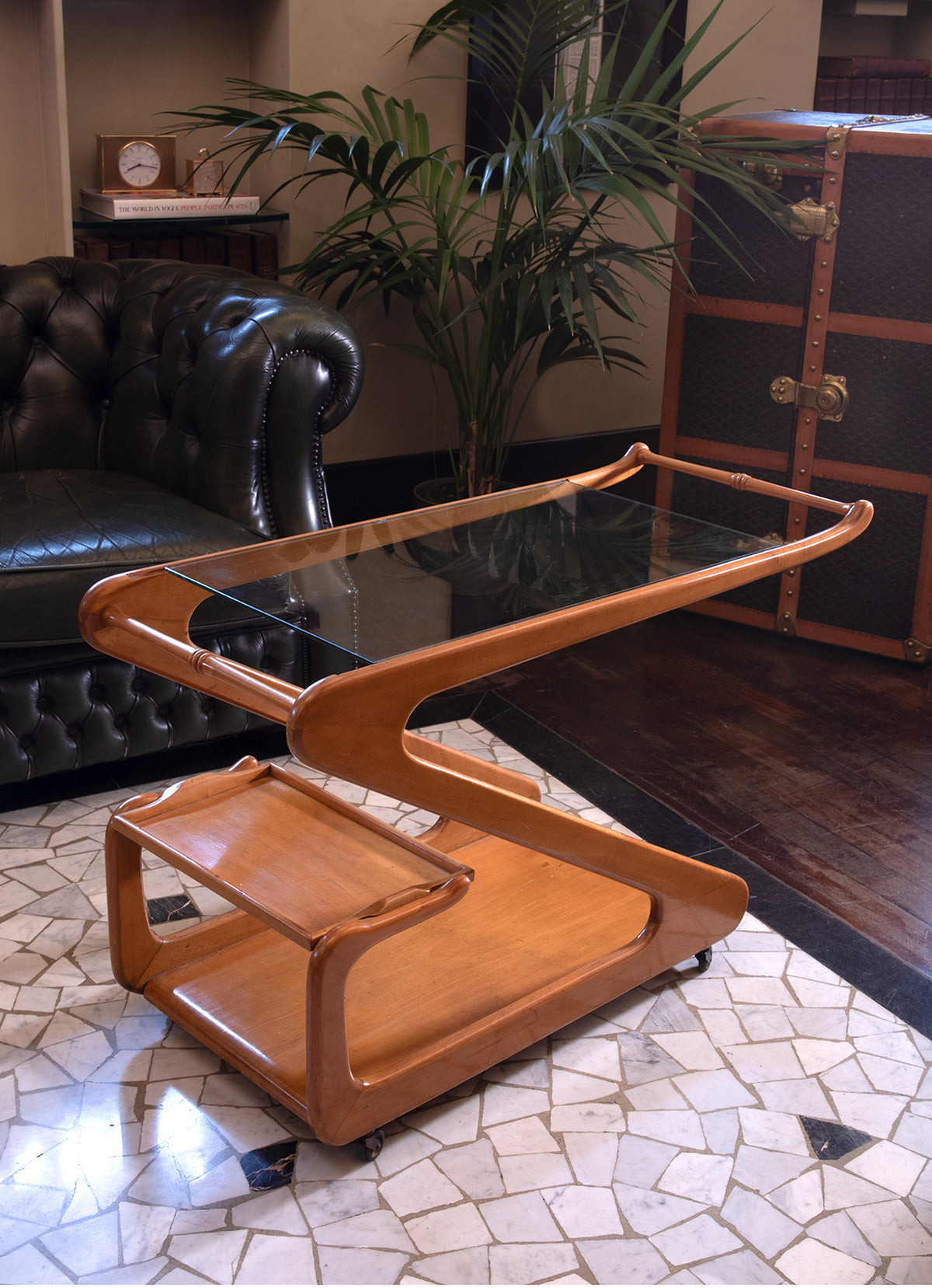 Carrello di design in faggio - 1940