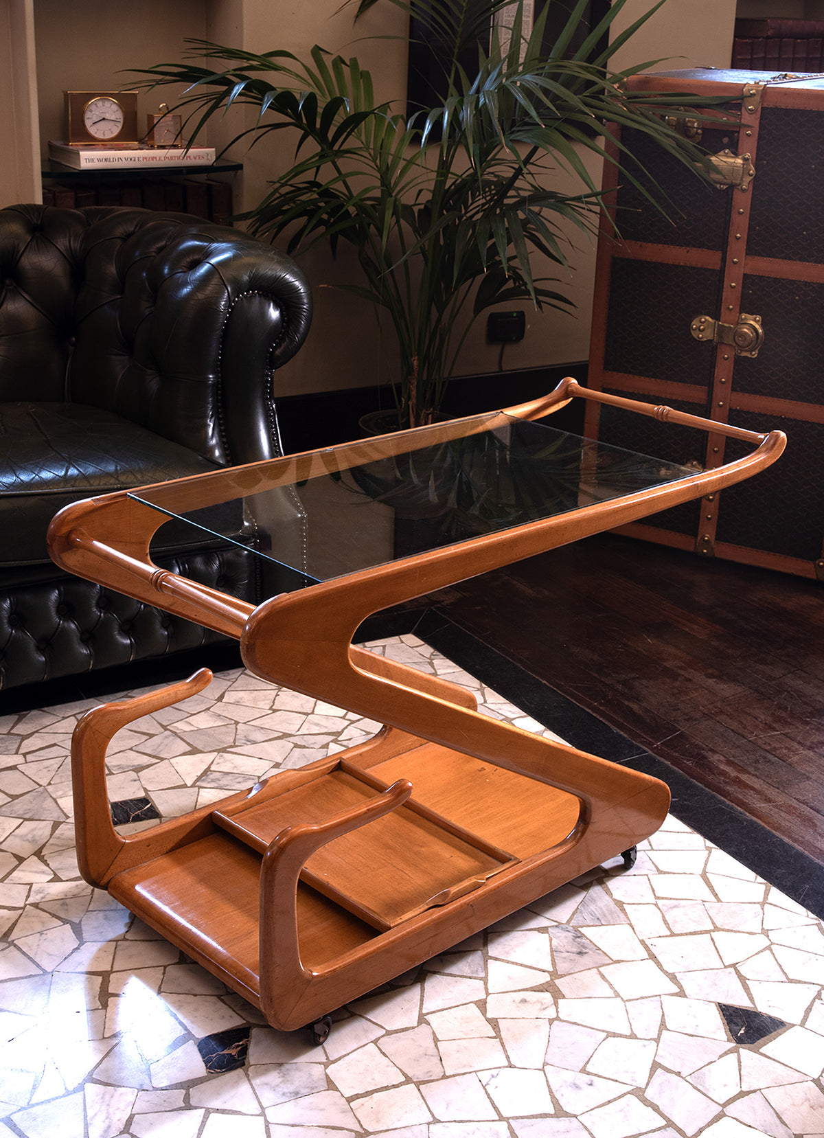 Carrello di design in faggio - 1940