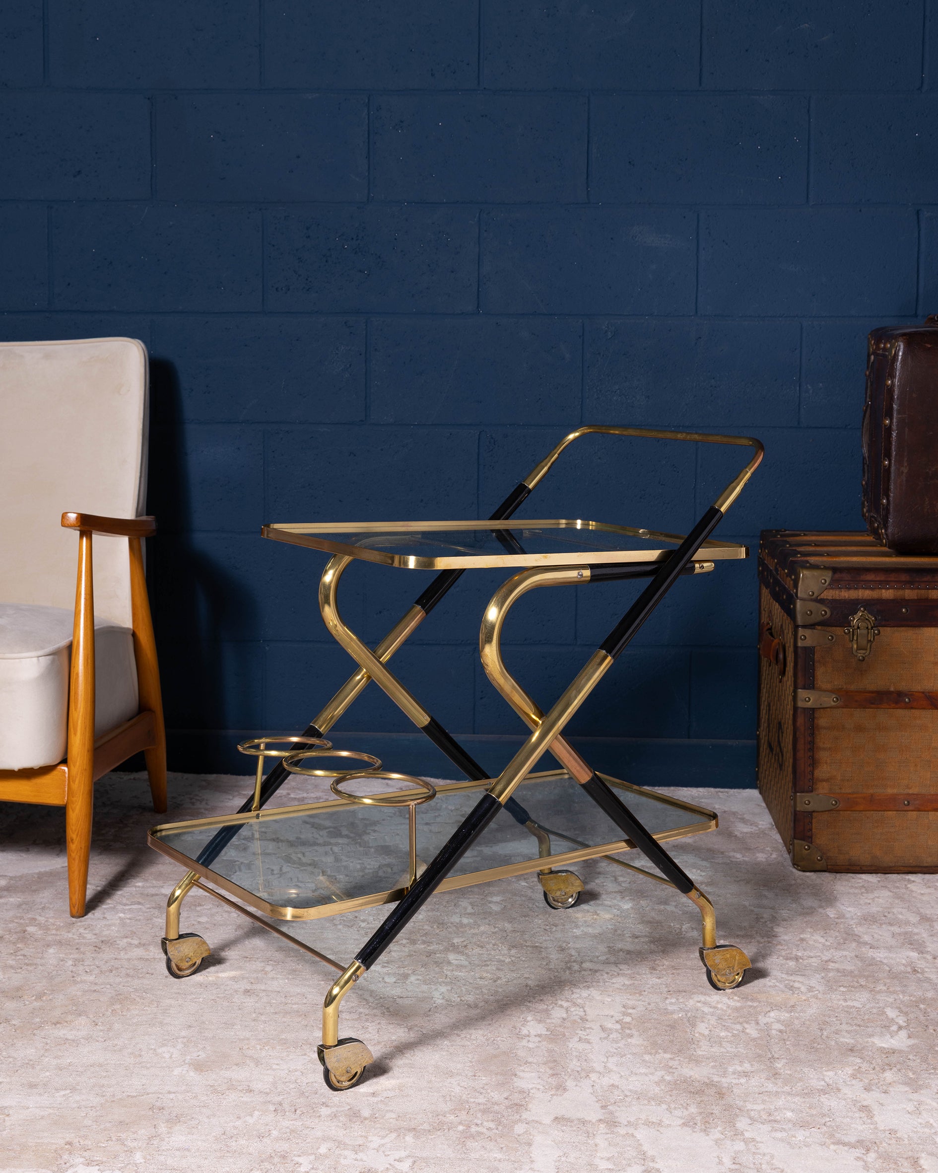 Cesare Lacca asymmetrical-tier bar cart