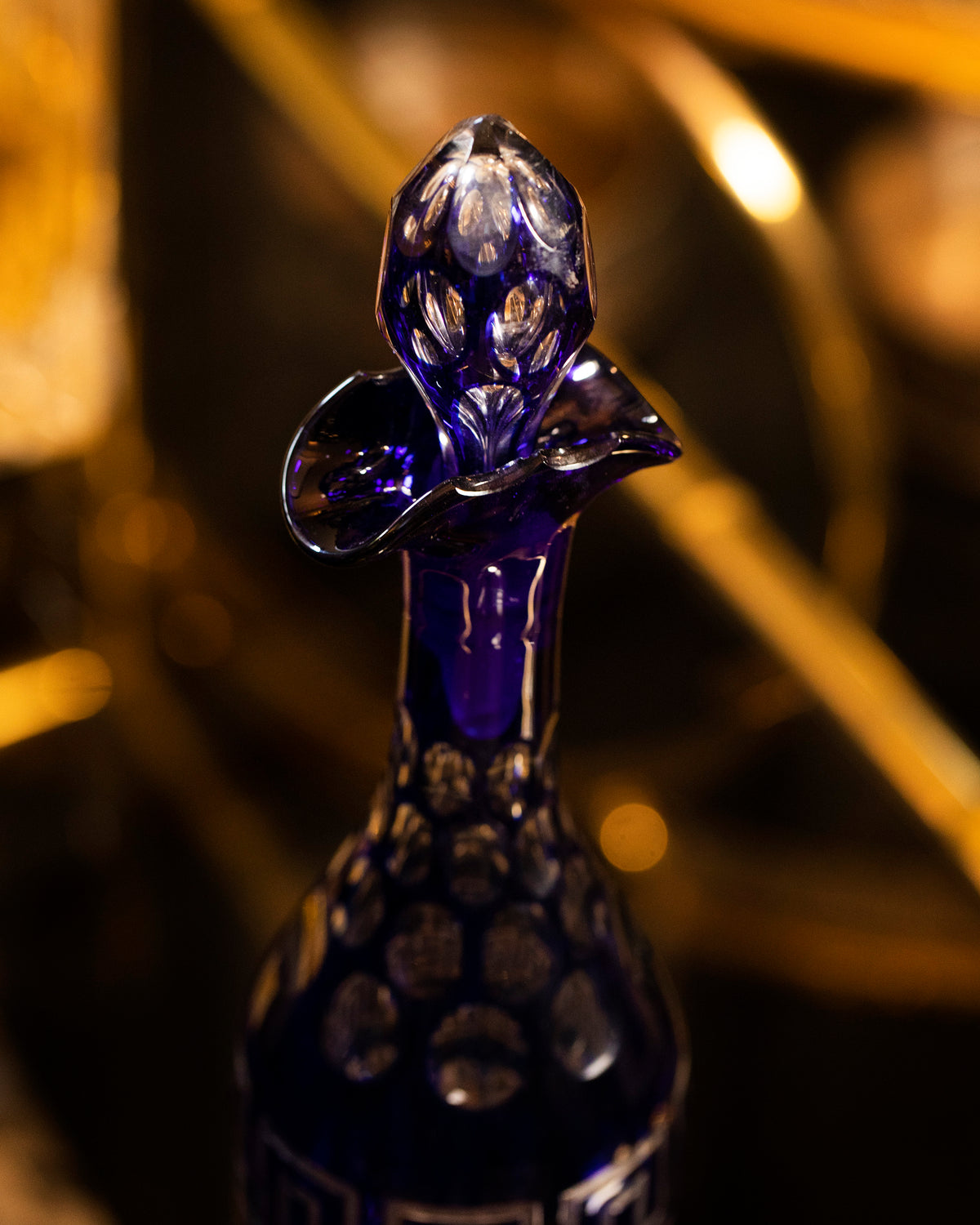 Colorful Victorian Crystal Liquor Decanter Bottle set