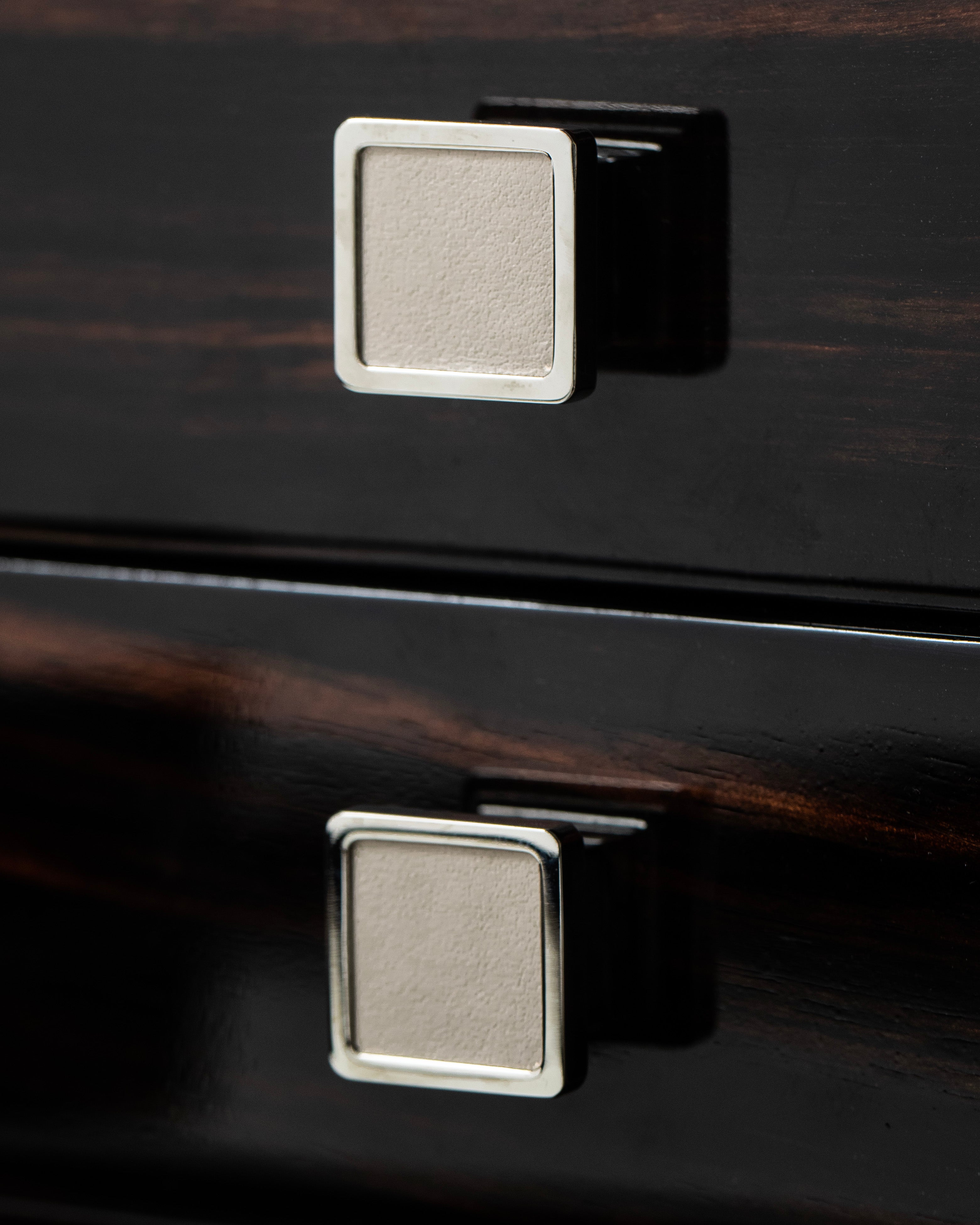 Bernardini Milano Bar trunk - ice leather and lacquered ebony wood 