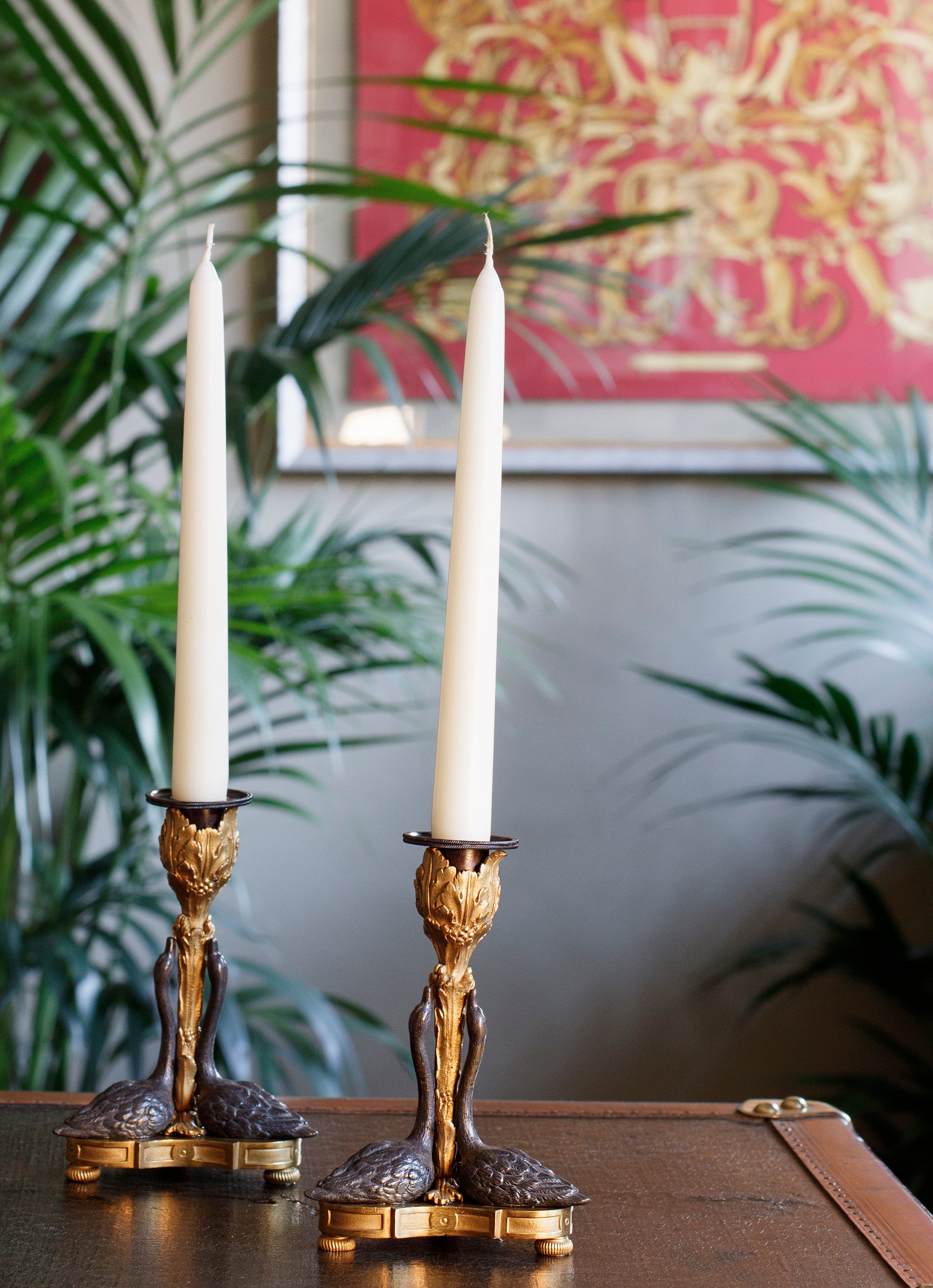 Coppia di Candelieri francesi impero in bronzo dorato -  Empire french bronze guilded candlesticks