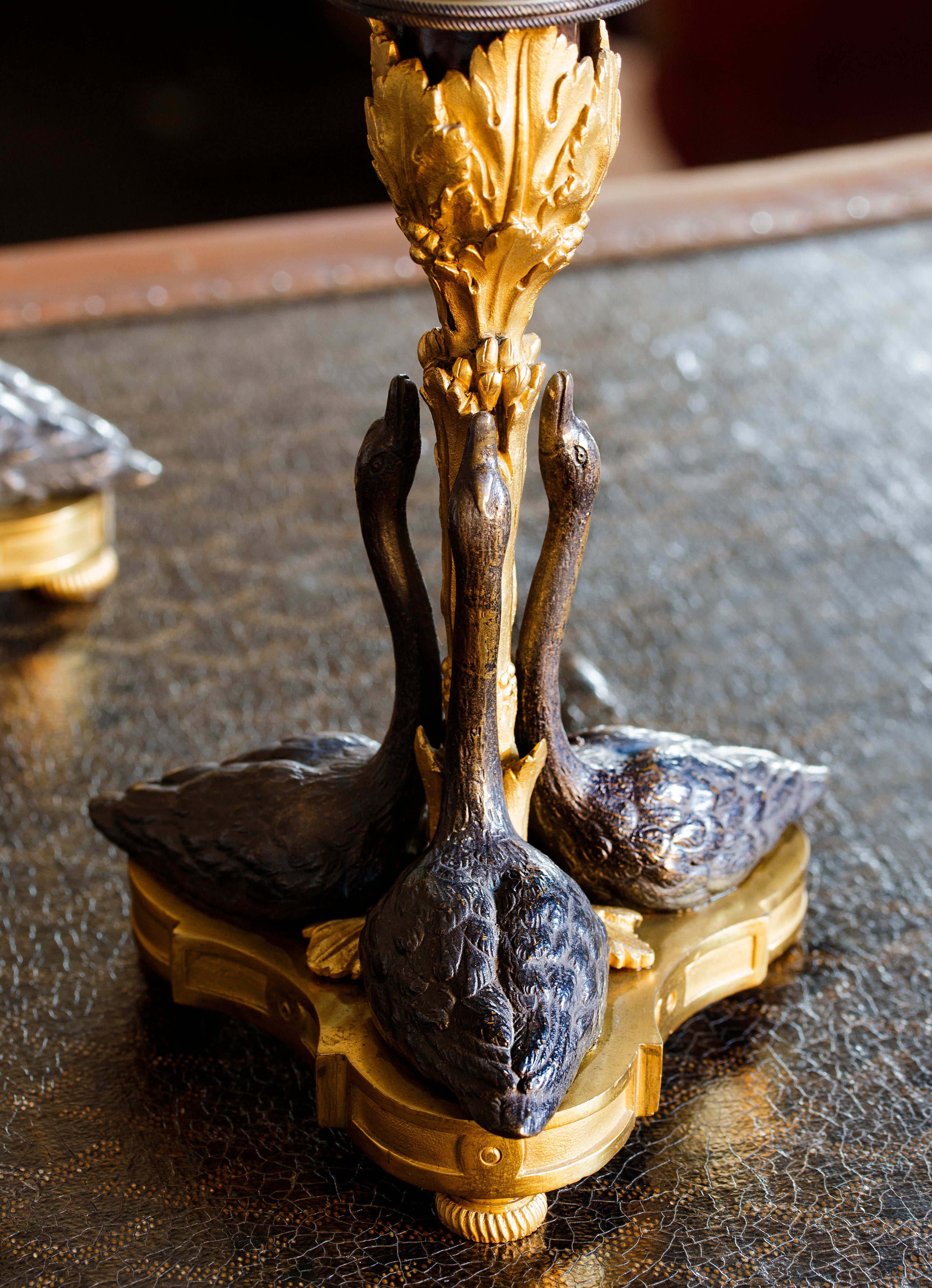 Coppia di Candelieri francesi impero in bronzo dorato -  Empire french bronze guilded candlesticks