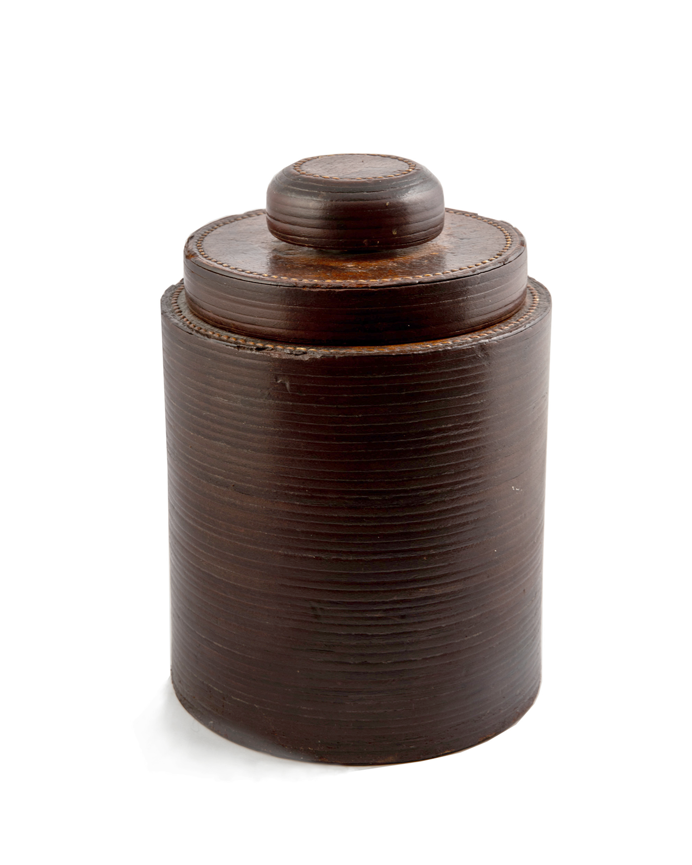 Scatola da tabacco in "Cuir de Russie" Hermès - 1956 - "Cuir de Russie" Hermès tobacco jar