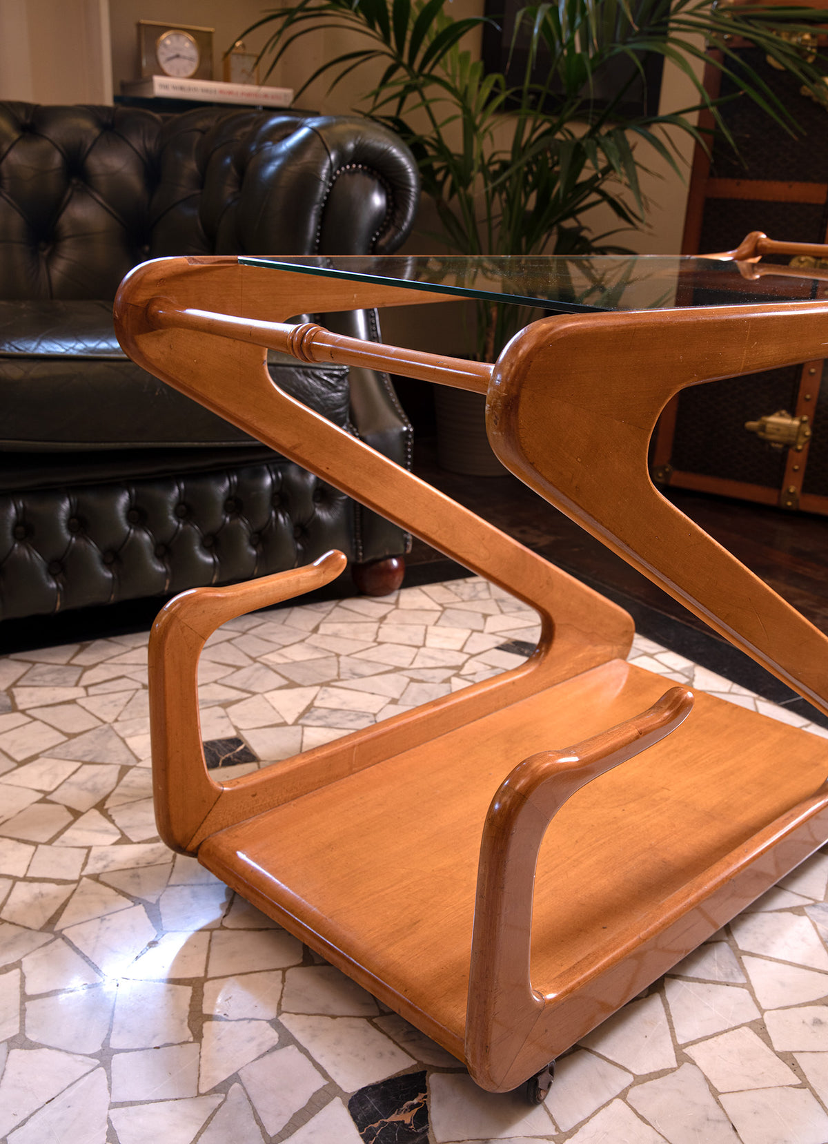 Carrello di design in faggio - 1940
