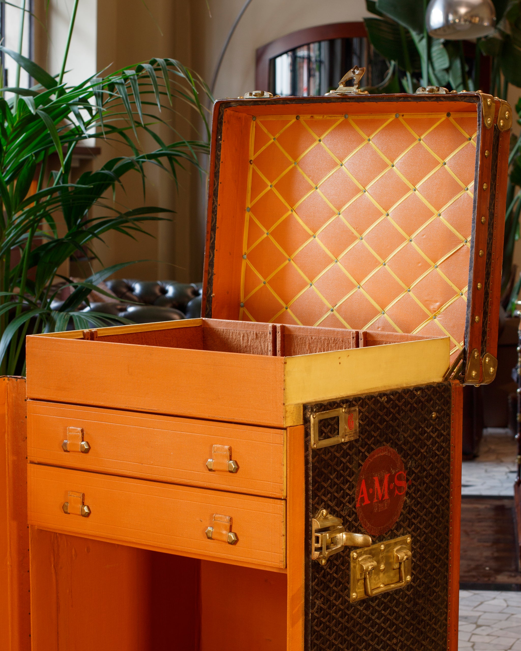 Antique Luxury Goyard Wardrobe Trunk 