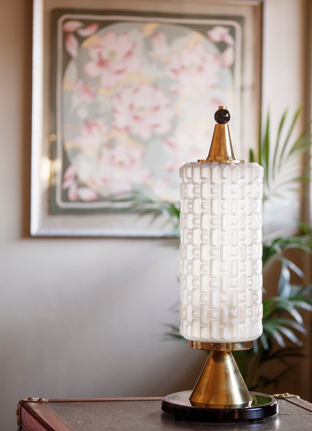 Lampada Deco in Vetro di Murano satinato - 1970 - Frosted Deco Murano Glass Table Lamp