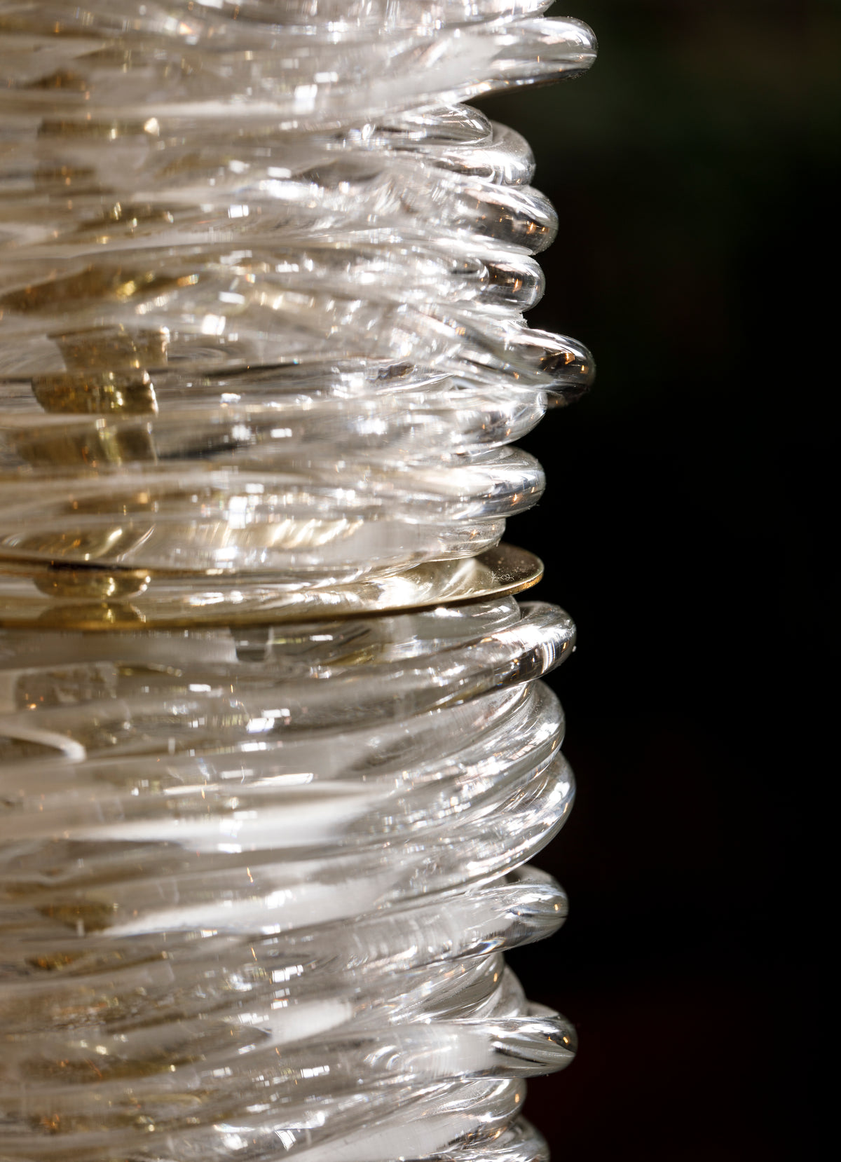 Lampada da tavolo Anelli in vetro di Murano - 1970 - Murano Glass &quot;Quoits&quot; Lamp