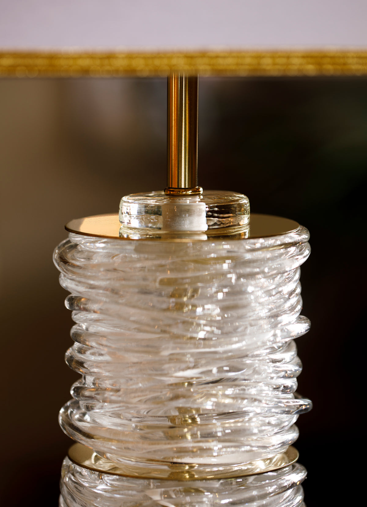 Lampada da tavolo Anelli in vetro di Murano - 1970 - Murano Glass &quot;Quoits&quot; Lamp