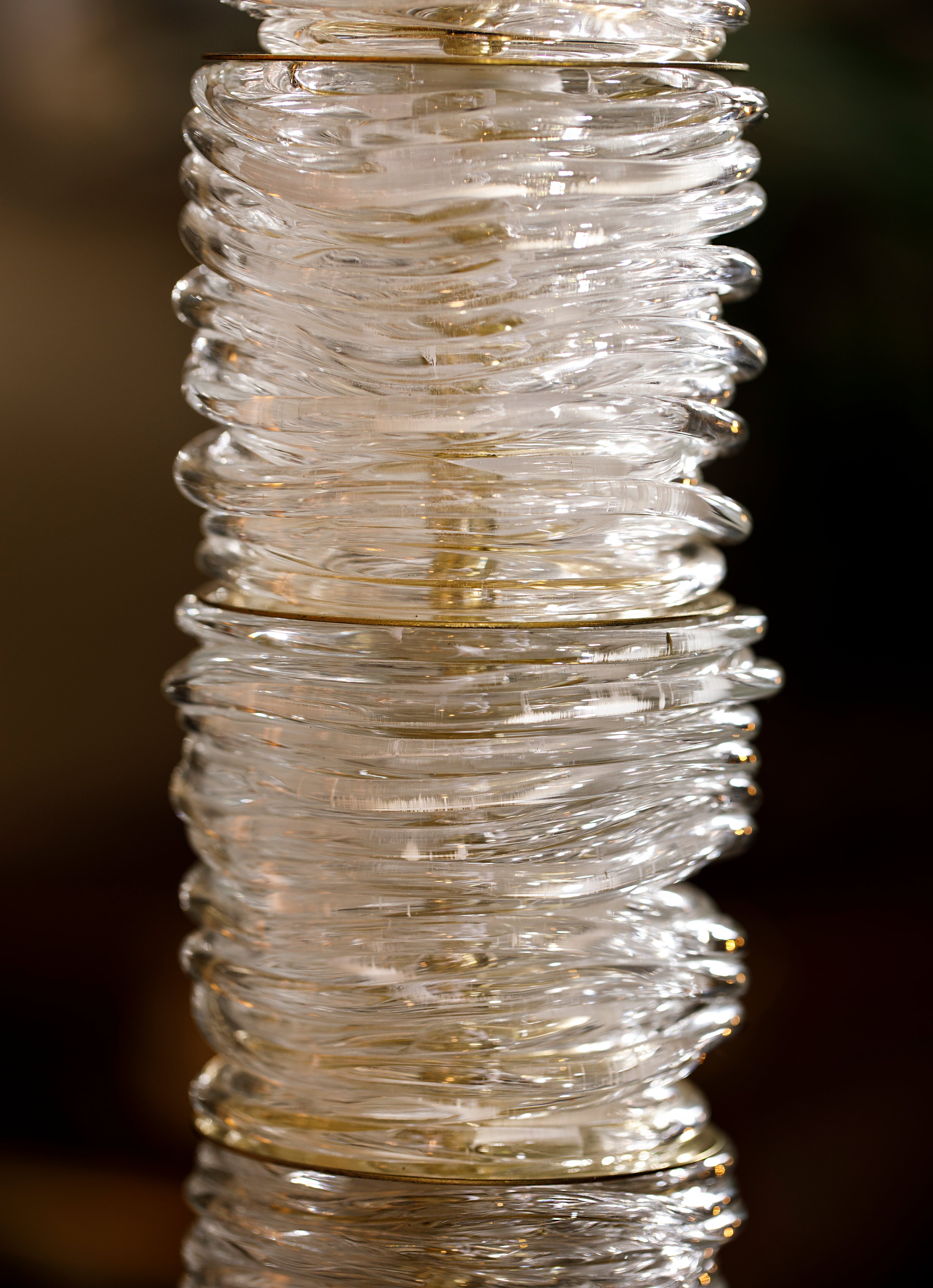 Lampada da tavolo Anelli in vetro di Murano - 1970 - Murano Glass "Quoits" Lamp