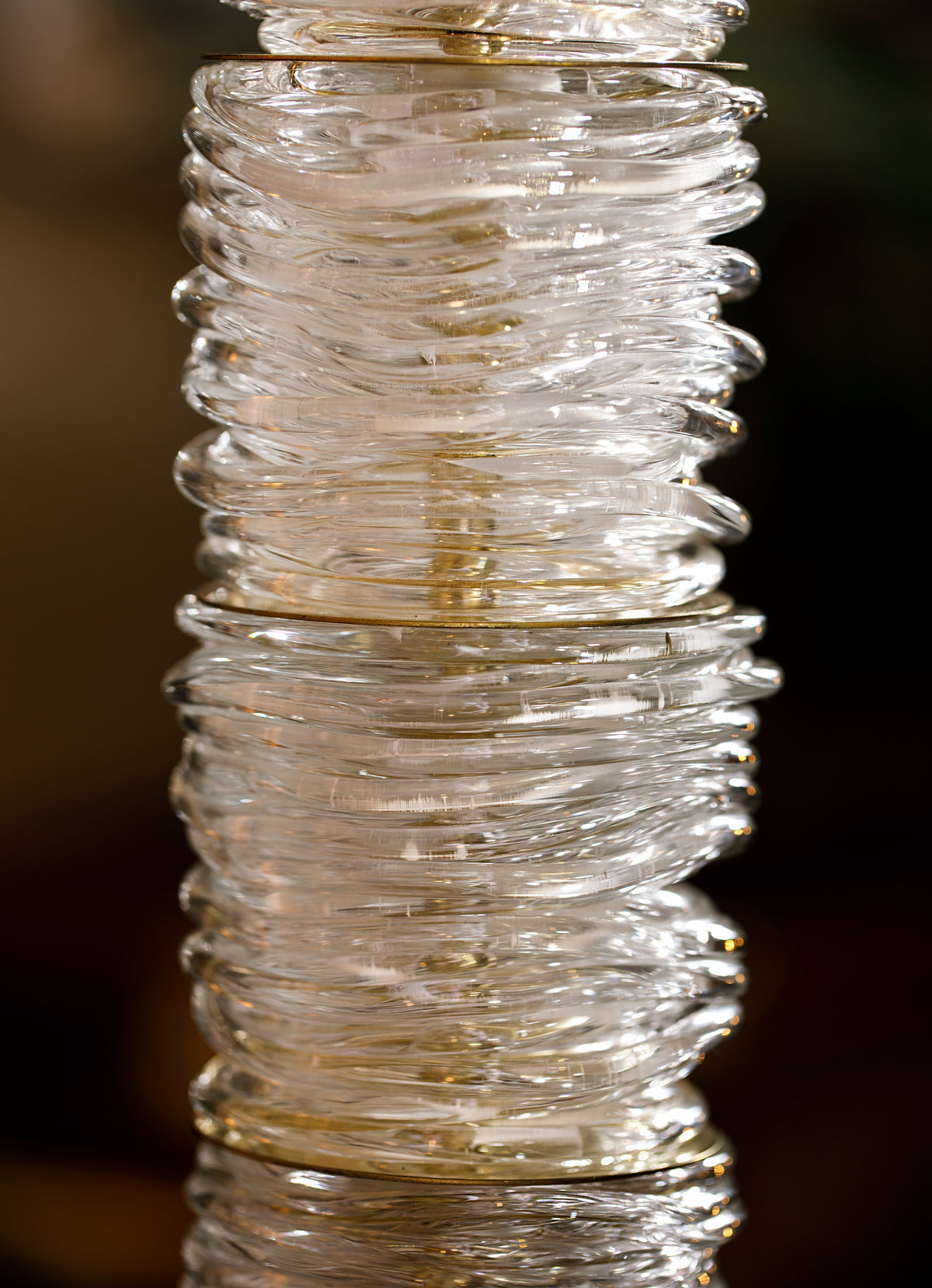 Lampada da tavolo Anelli in vetro di Murano - 1970 - Murano Glass &quot;Quoits&quot; Lamp