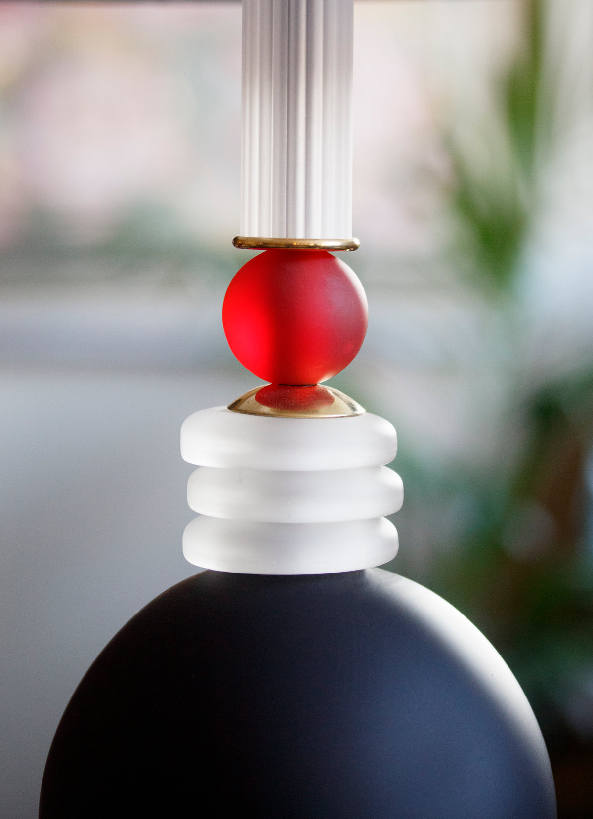 Lampada in vetro di Murano con dettagli Rubino - 1970 - Murano Glass Table Lamp with Ruby details