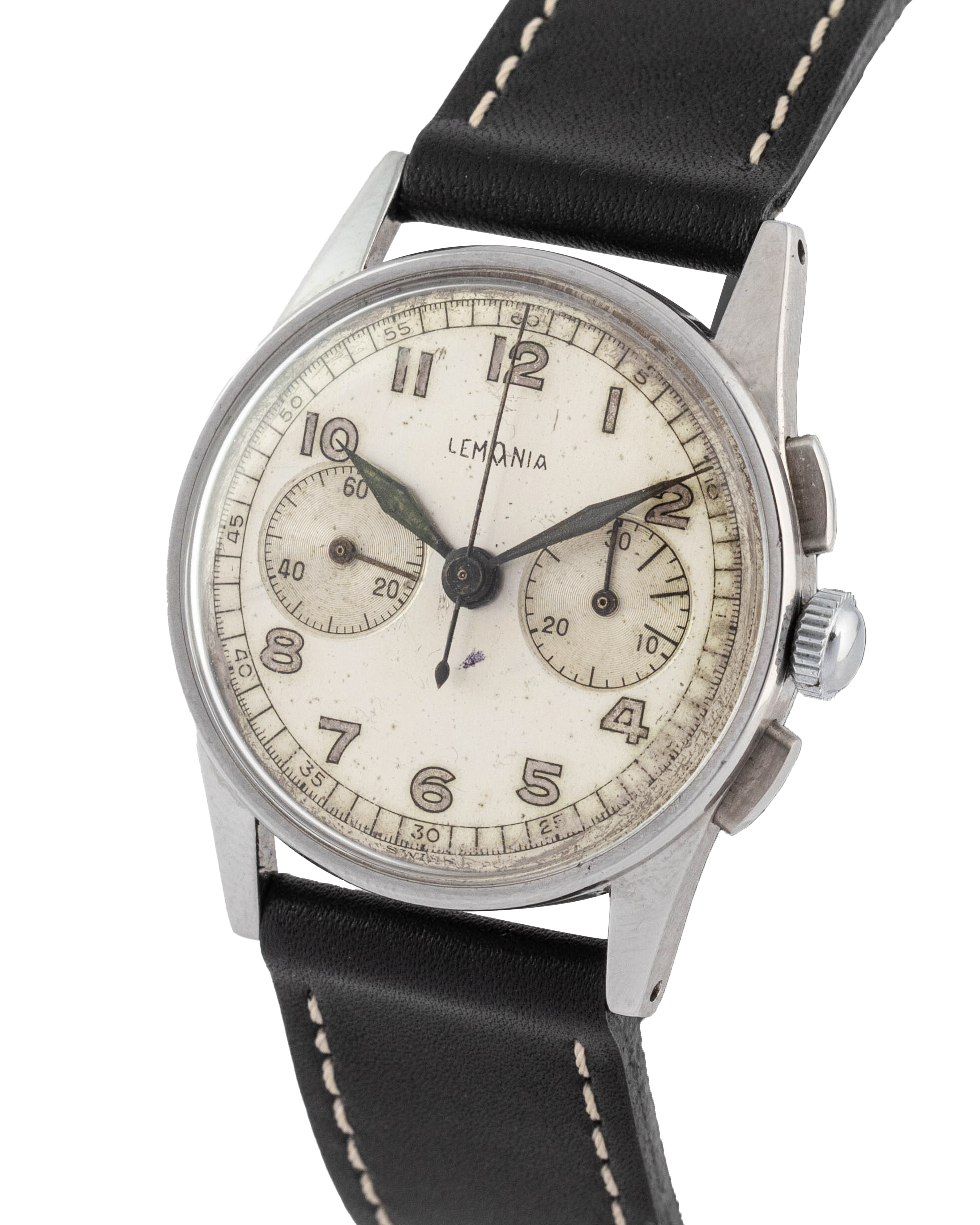 Lemania Chronograph "Radium Numbers" wrist watch 