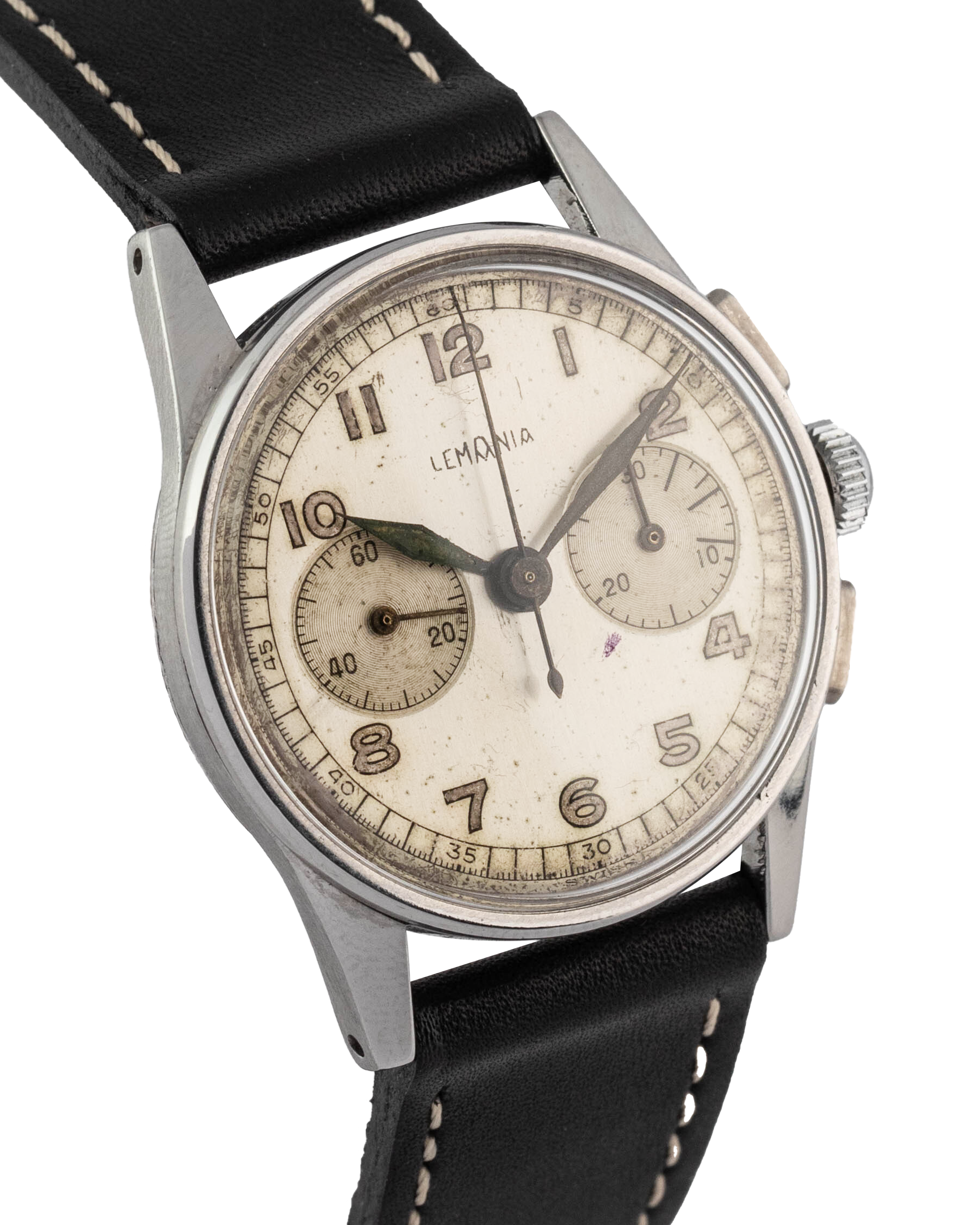 Lemania Chronograph "Radium Numbers" wrist watch 