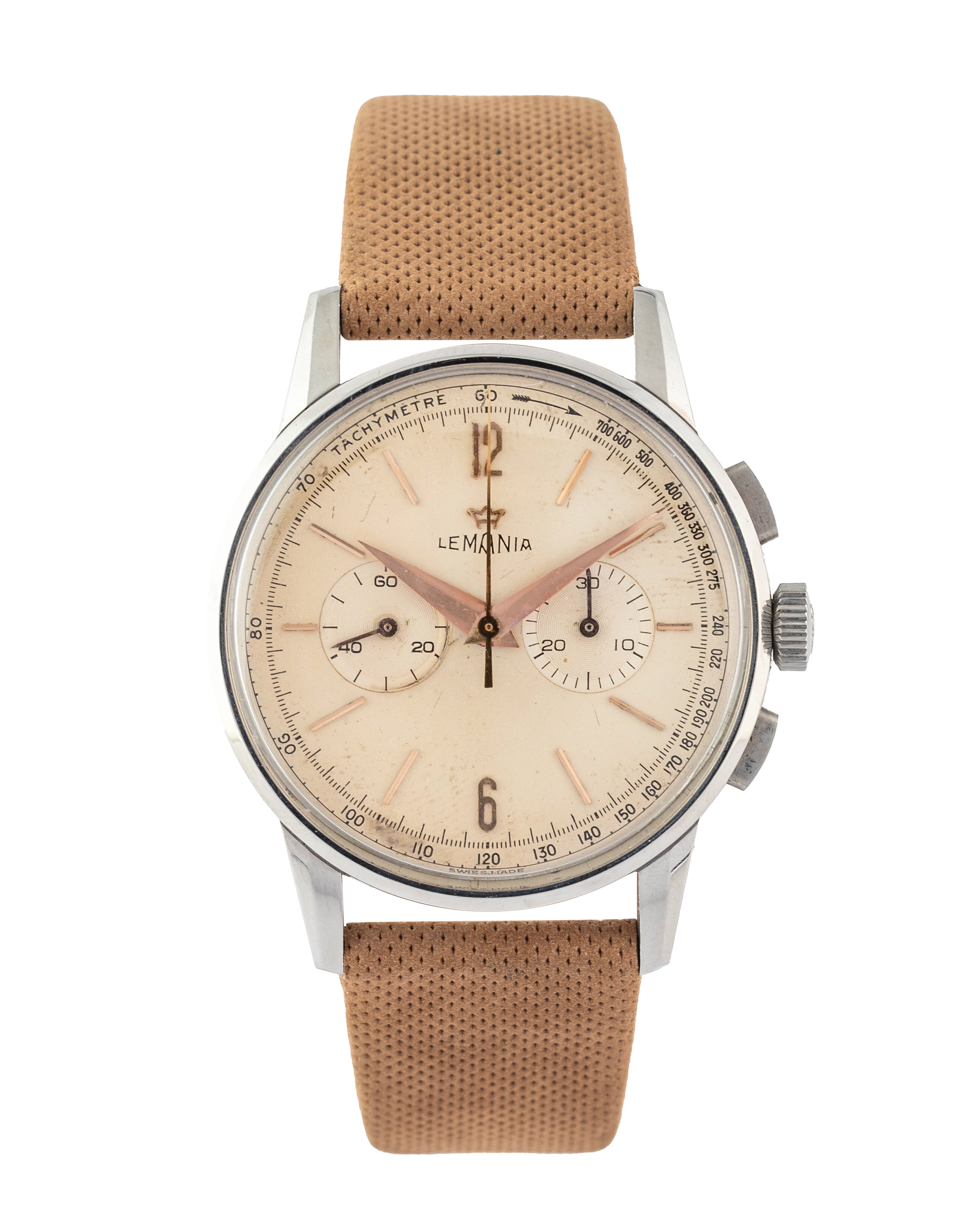Lemania Chronograph "Mustard dial" wrist watch