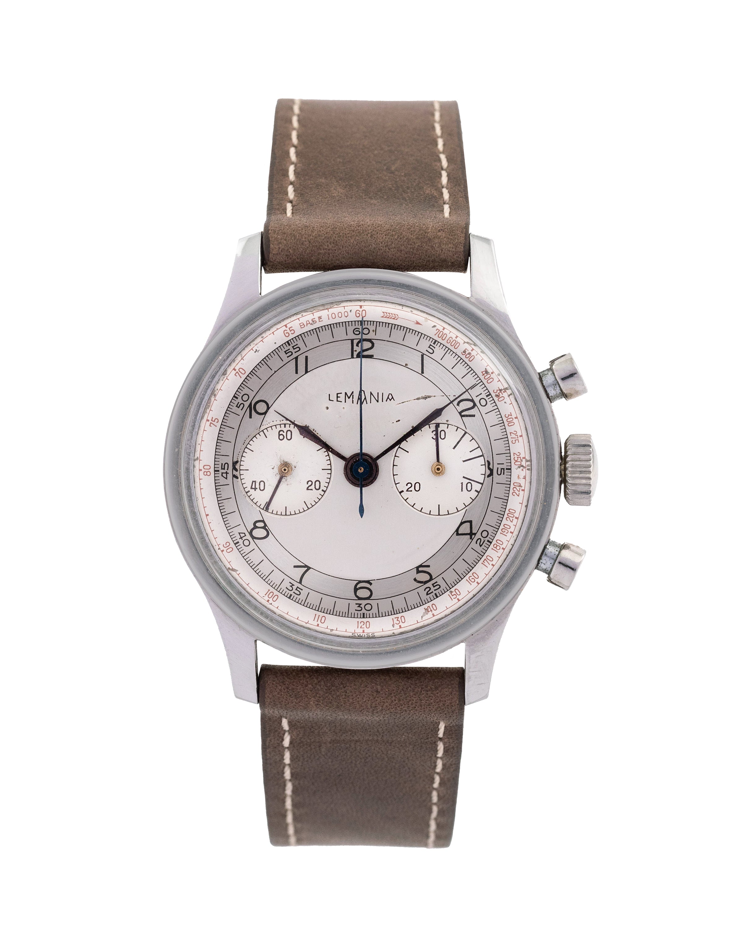 Lemania Ref. 6007 Chronograph with two-tone argentè dial wrist watch 