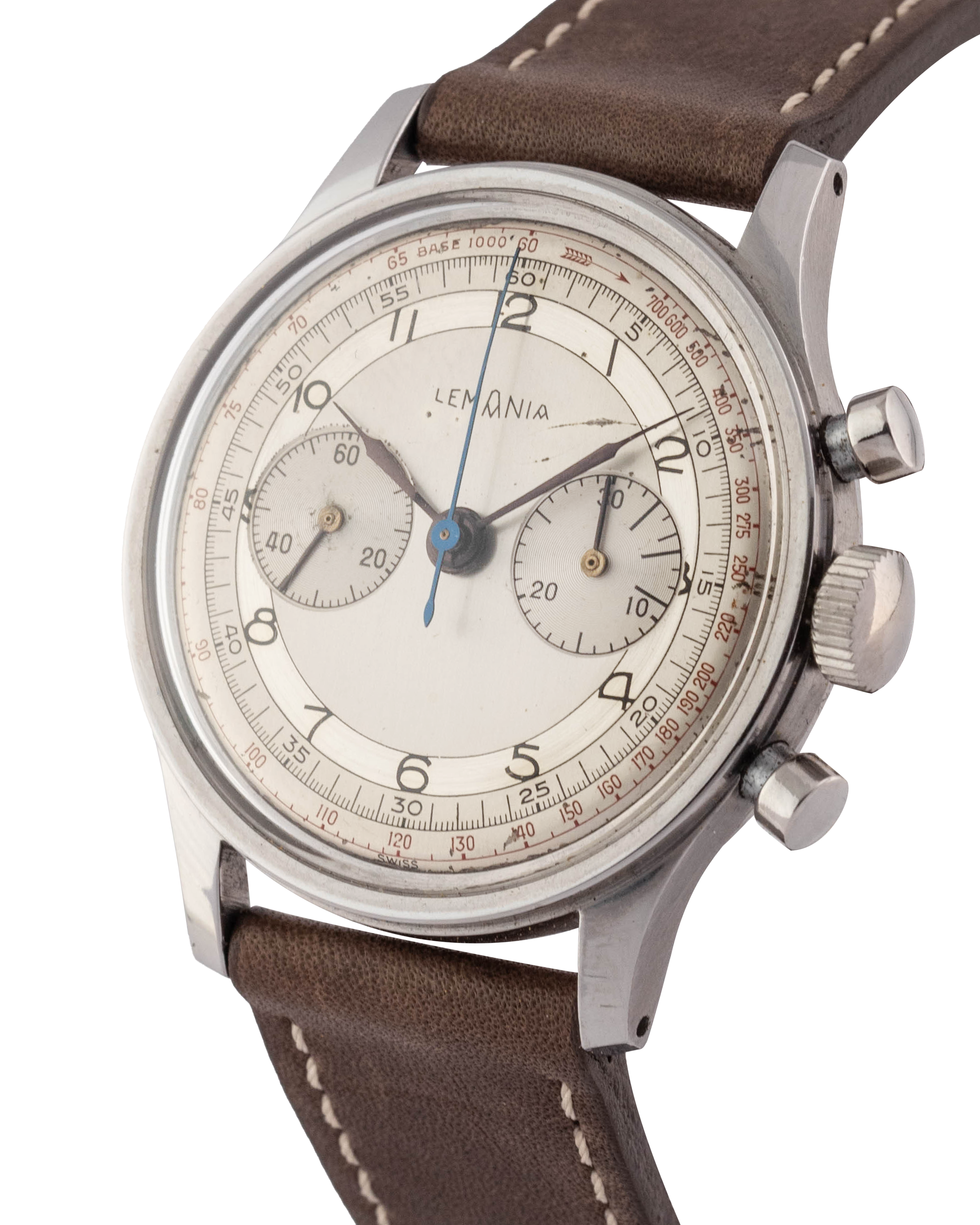 Lemania Ref. 6007 Chronograph with two-tone argentè dial wrist watch 