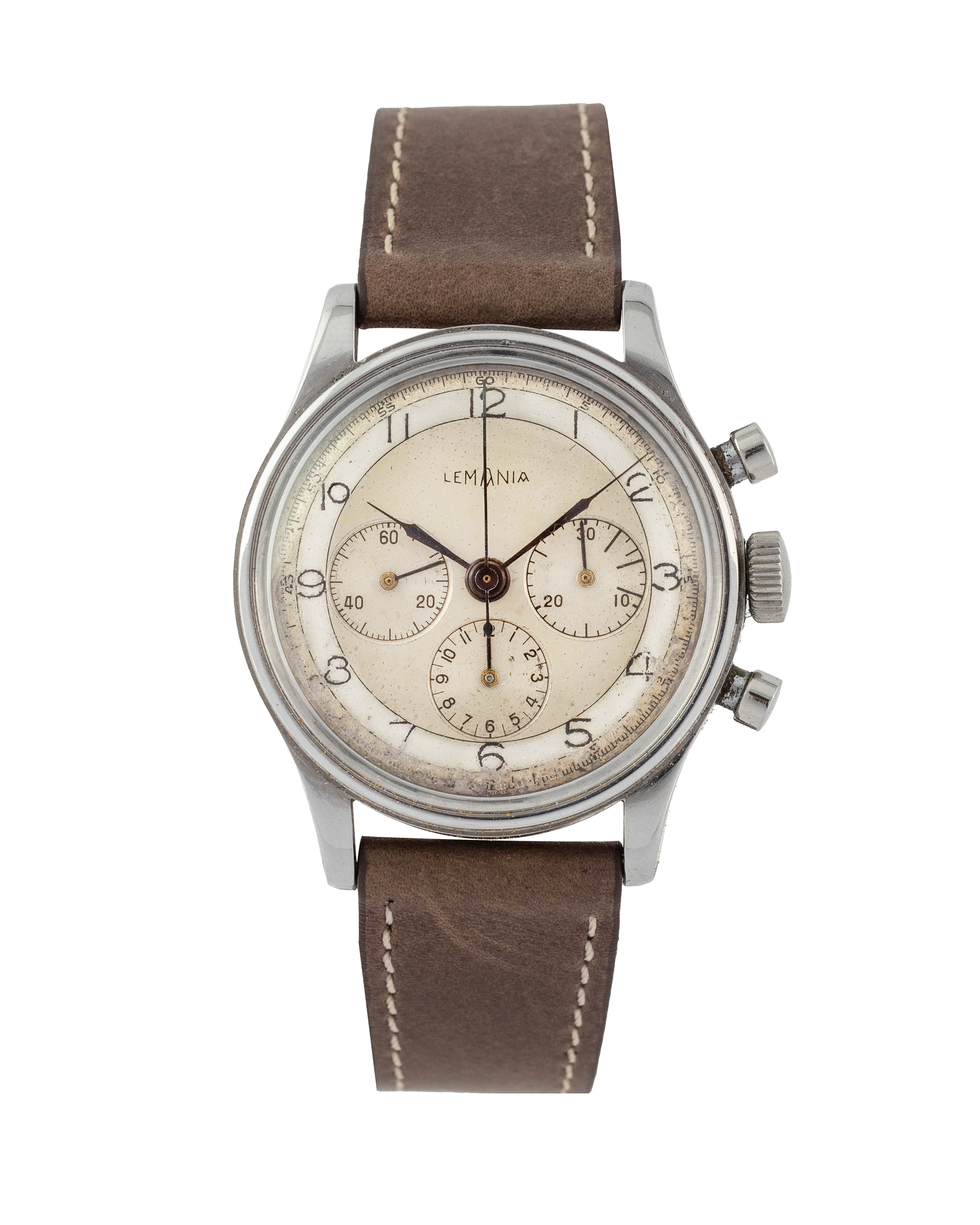 Lemania Ref. 6789 Chronograph wrist watch, two tone dial in stainless steel 