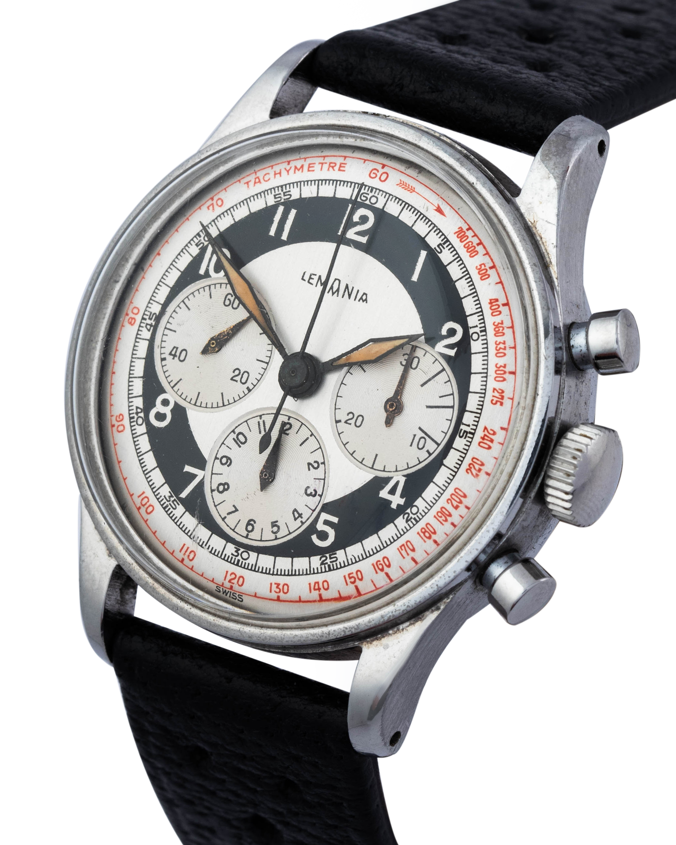 Lemania Chronograph - BLACK AND WHITE DIAL 