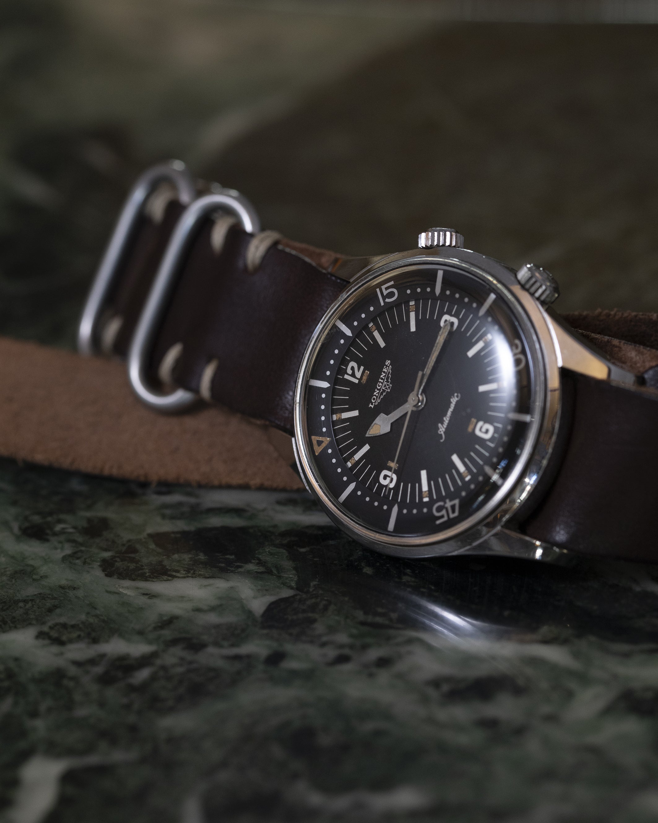 Longines Vintage watch with black dial