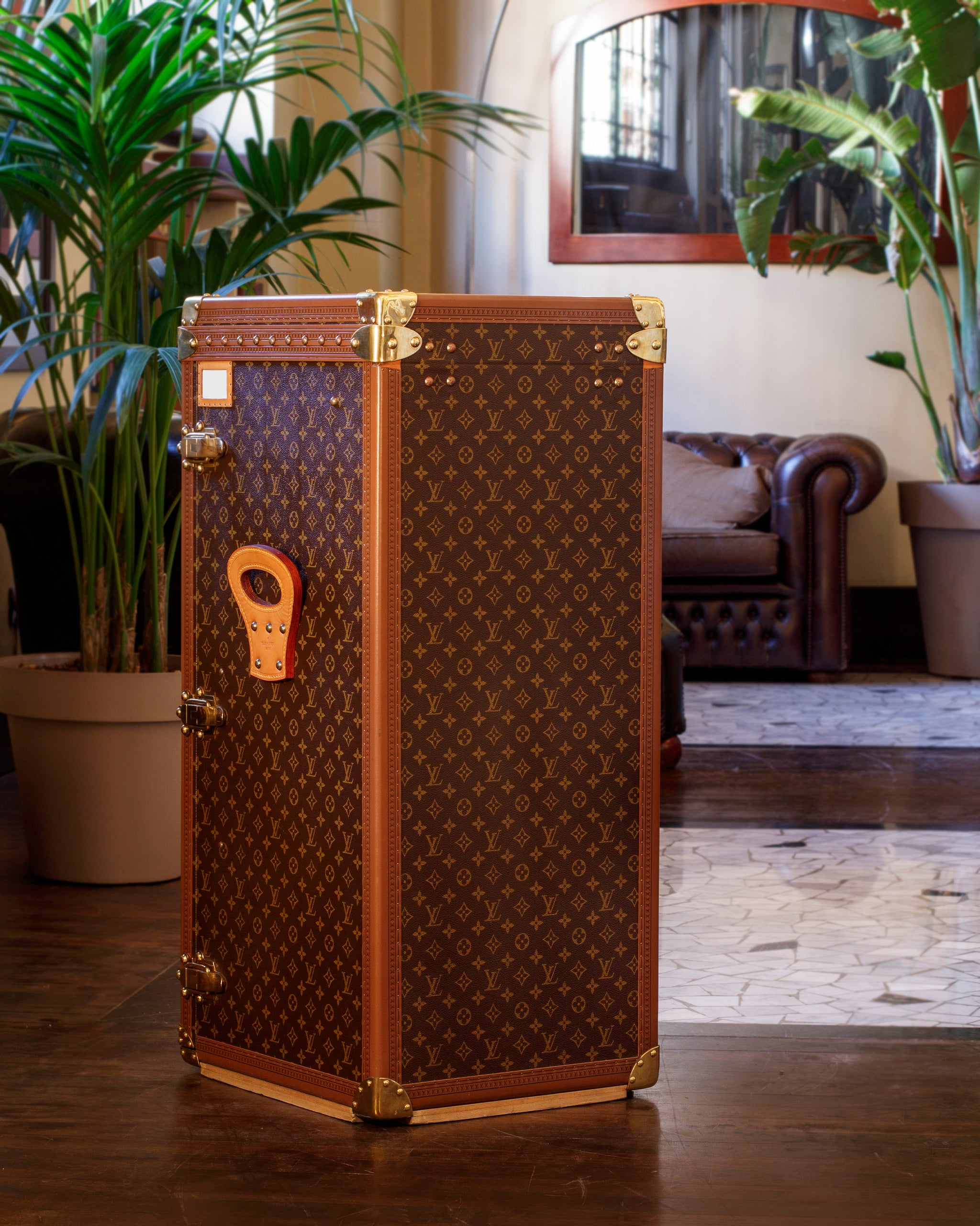 Fashion designer Louis Vuitton designed this writing trunk with an  integrated folding desk for Leopold Stokowski in 1936. It is still on…