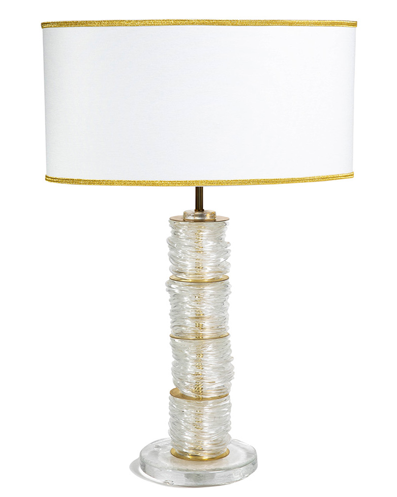 Lampada Deco in Vetro di Murano satinato - 1970 - Frosted Deco Murano Glass Table Lamp