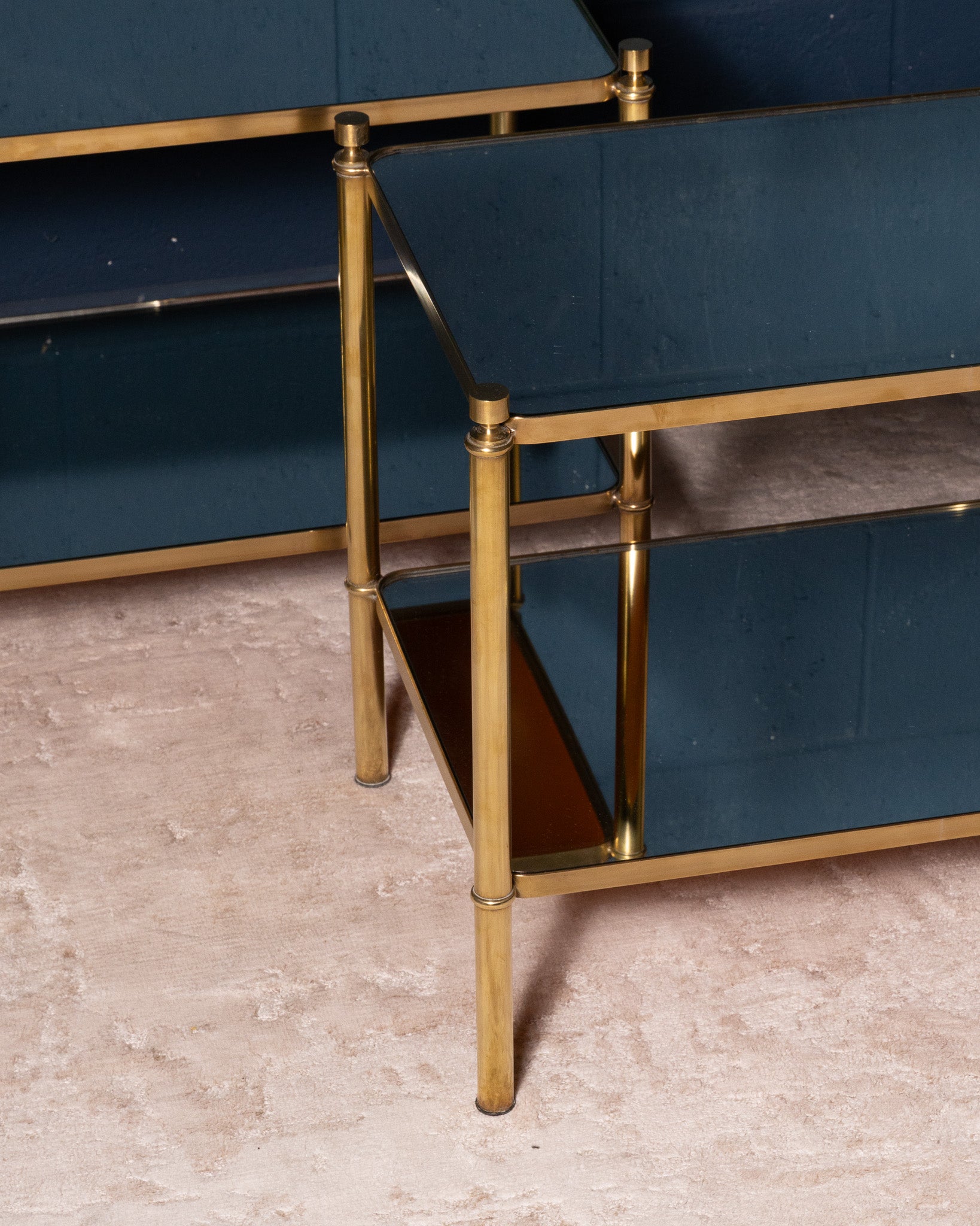 Pair of 1960s/70s Brass and Mirrored Side Tables