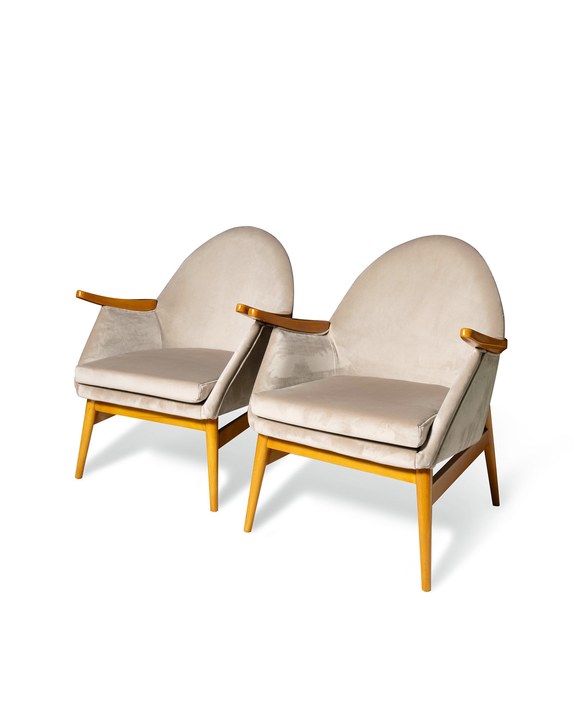 Pair of "compass" Armchairs set