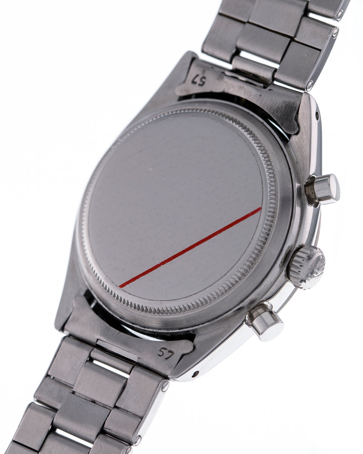 Ref. 6234 Case: water resistant 36 mm in stainless steel, screw back and crown, rounded pushers and flat bezel with Oyster Rolex bracelet.