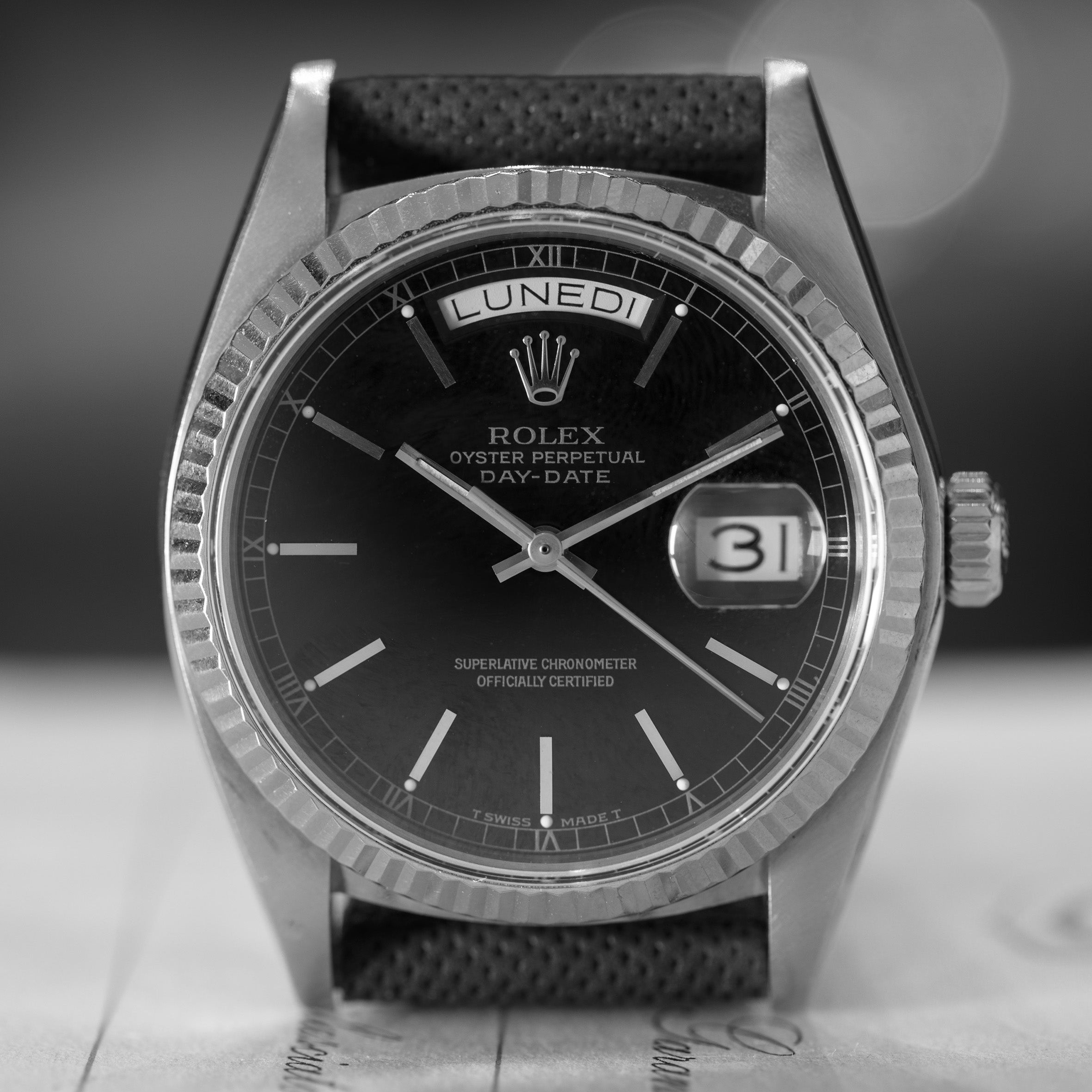 Rolex Oyster Perpetual Day Date black dial Ref. 18038