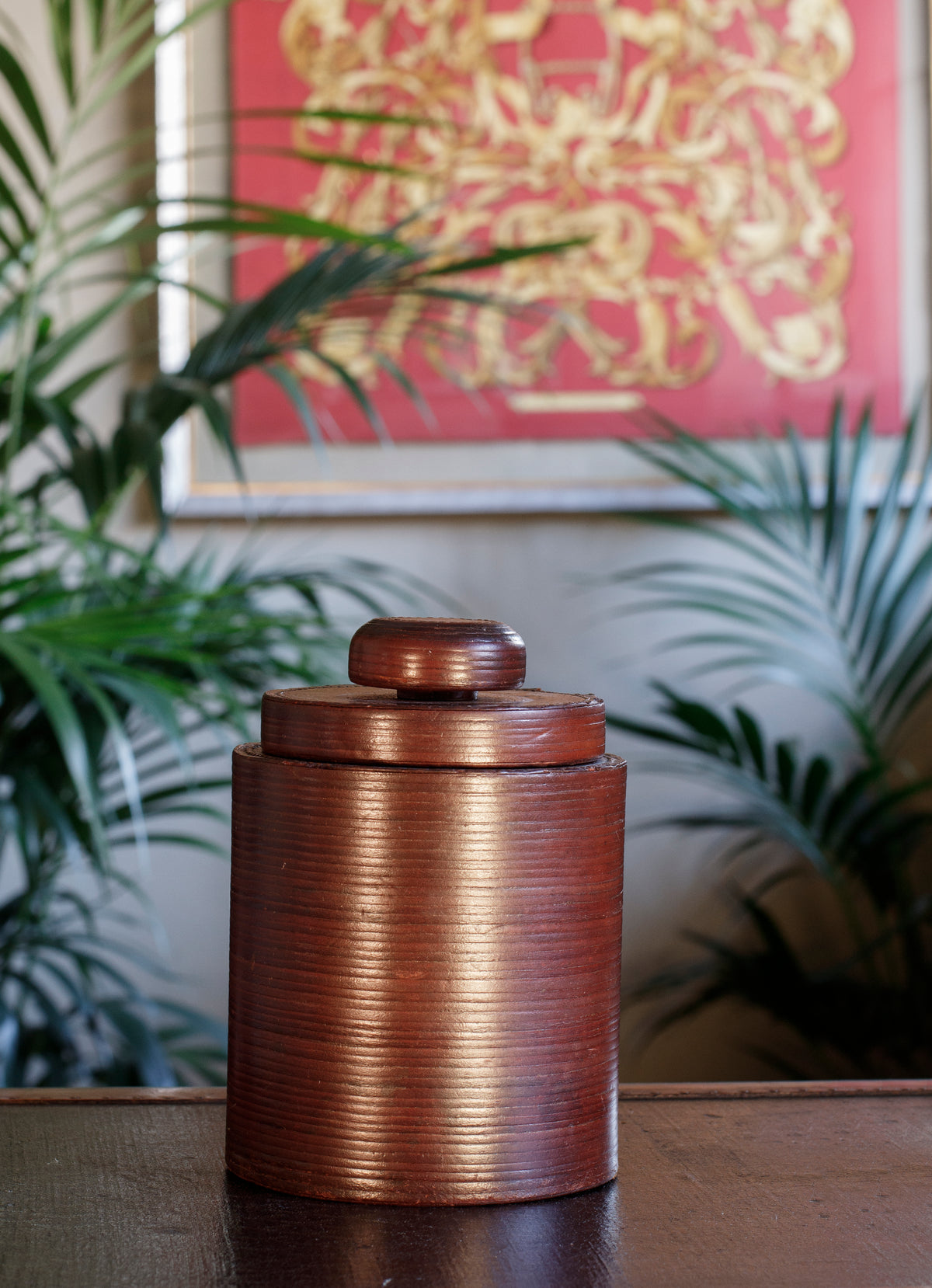 Scatola da tabacco in  &quot;Cuir de Russie&quot; Hermès  - 1956 -   &quot;Cuir de Russie&quot; Hermès tobacco jar
