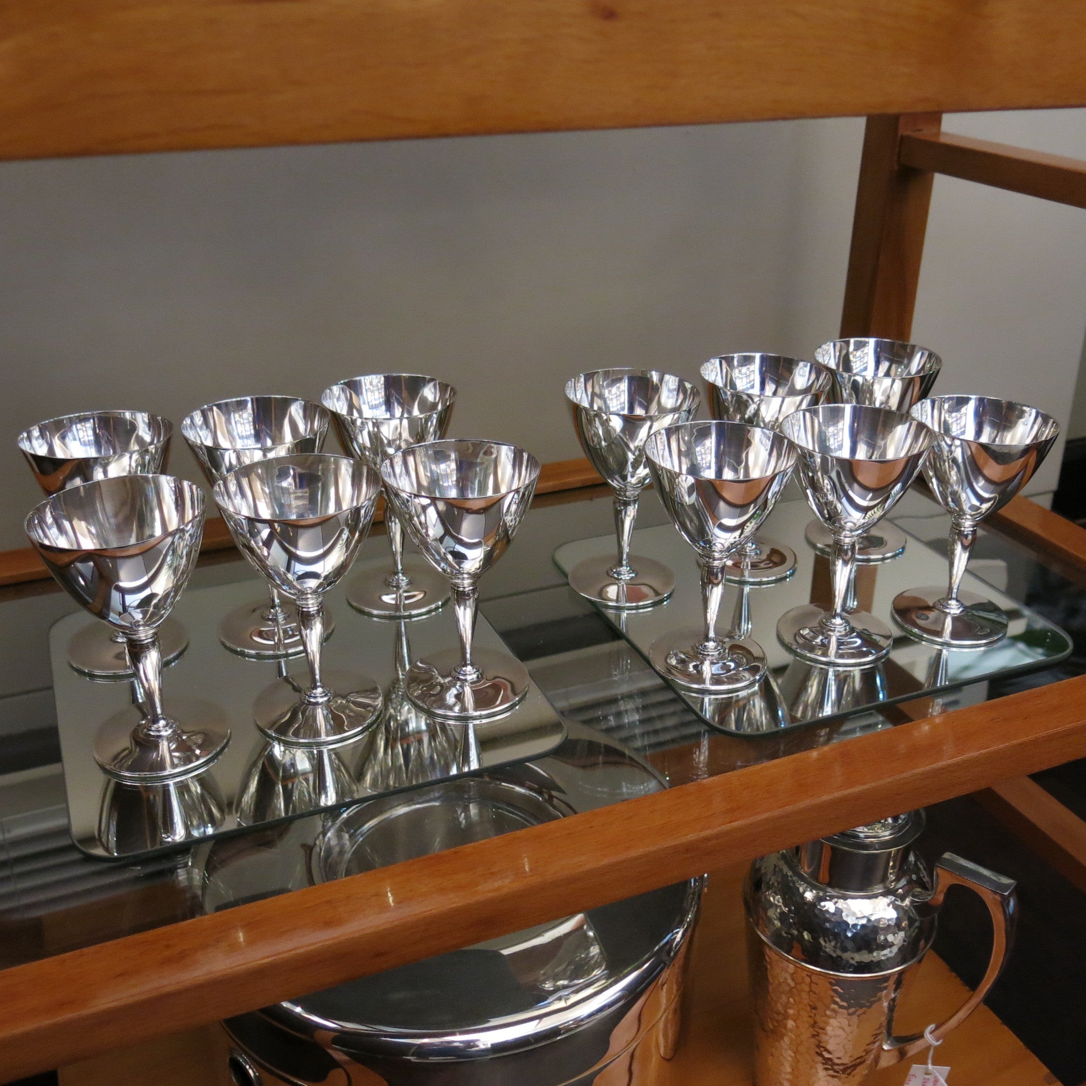 Servizio 12 bicchieri "Cordials" argento 925% Tiffany&Co.  - 1910 - Set of 12 “Cordials” liquor  Tiffany&Co.