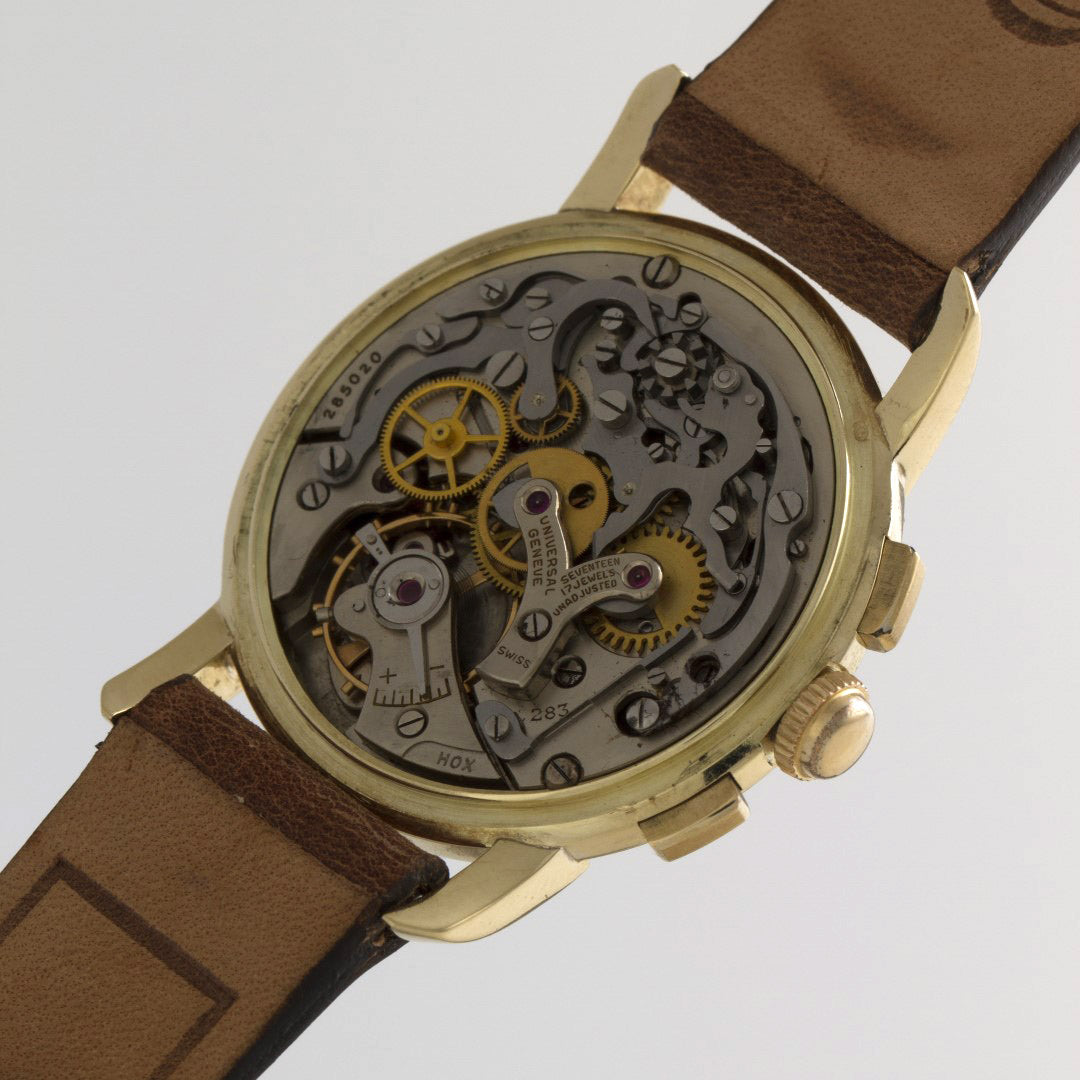 Universal Genève Ref. 52208 Compax - yellow gold with white dial  - movement 