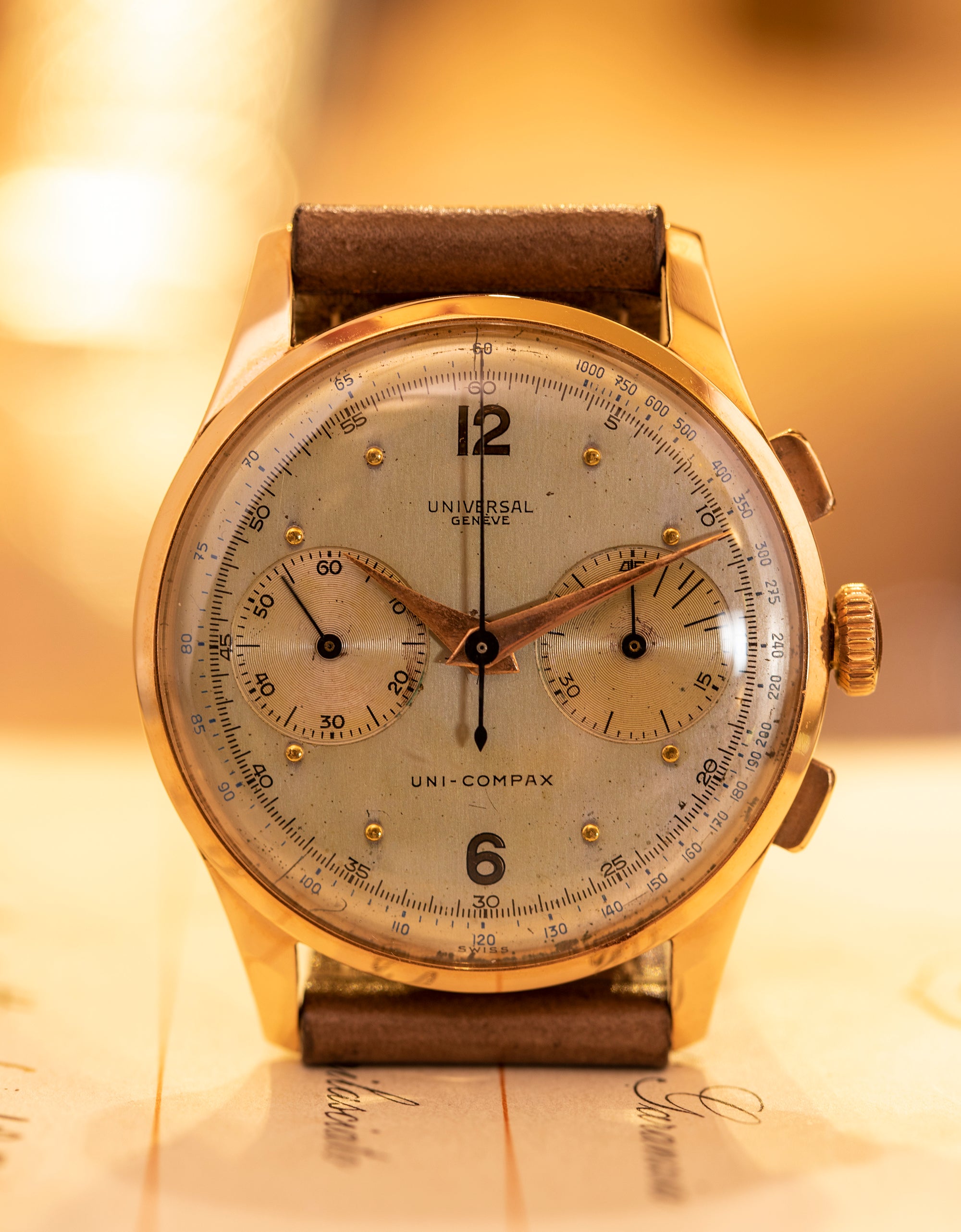 Universal Genève Uni-Compax two tone dial