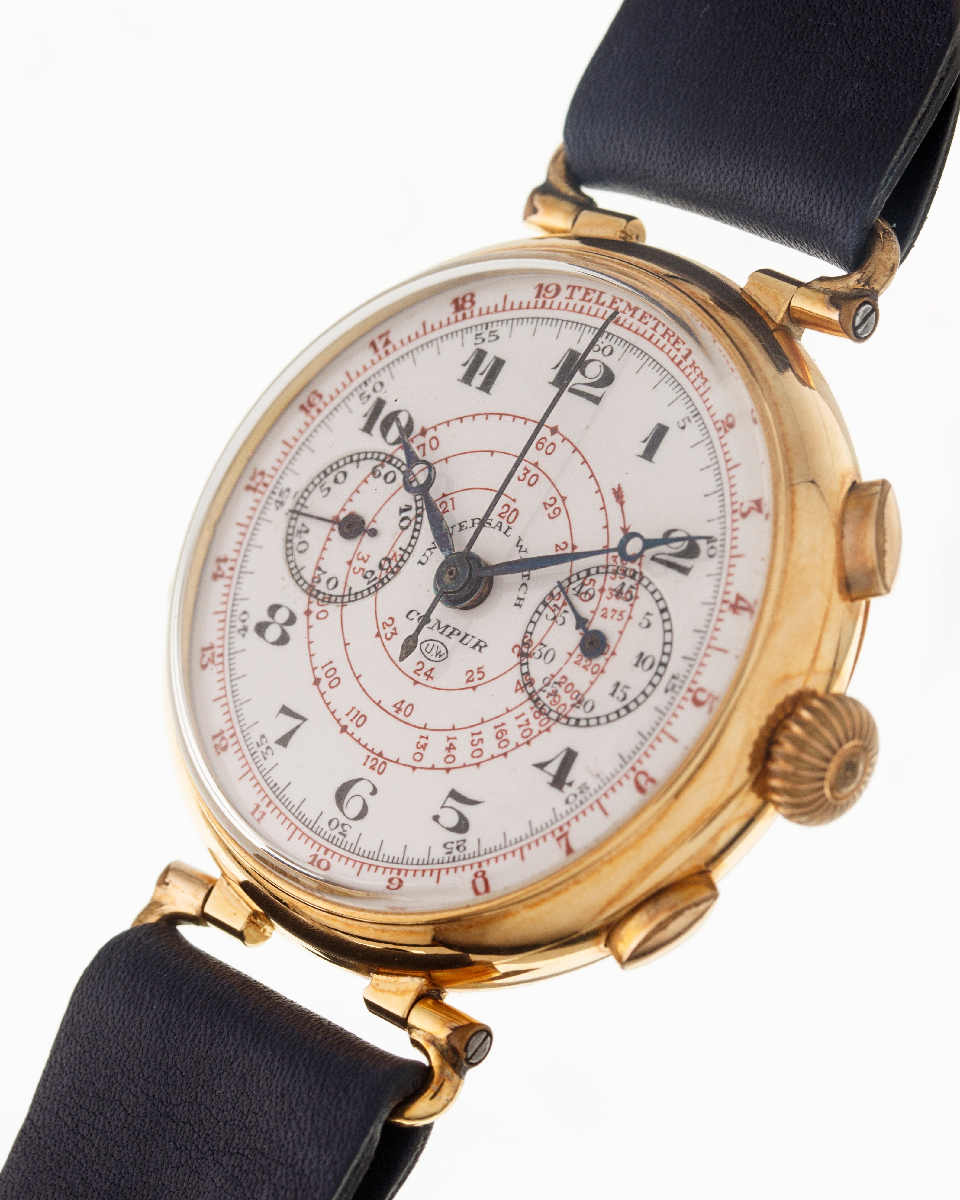 Universal Watch Compur oversize enamel dial