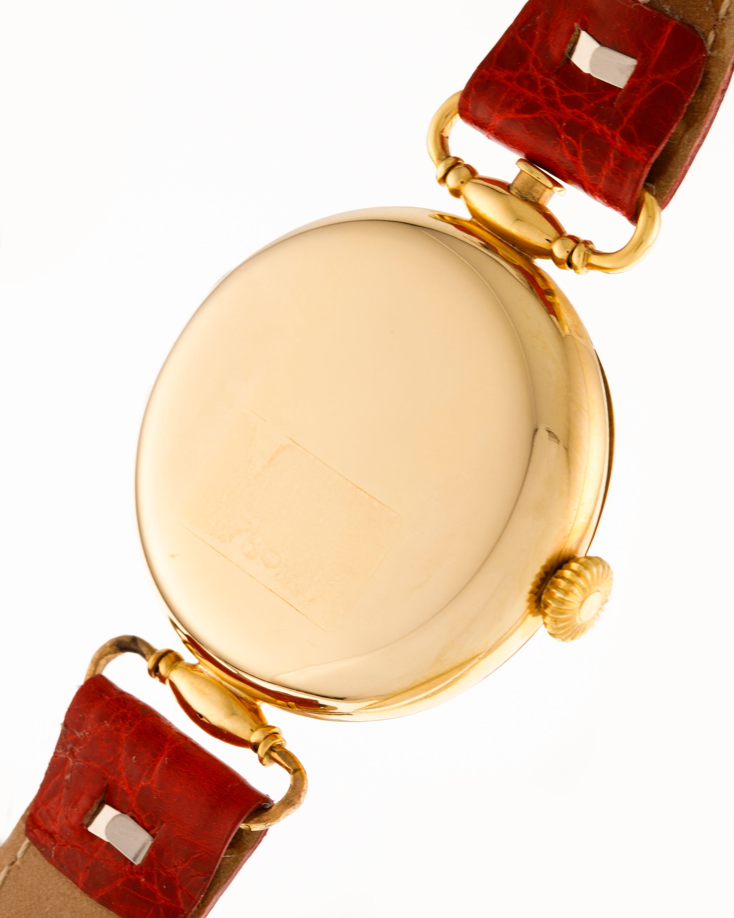 Universal Watch oversize enamel dial in yellow gold - back