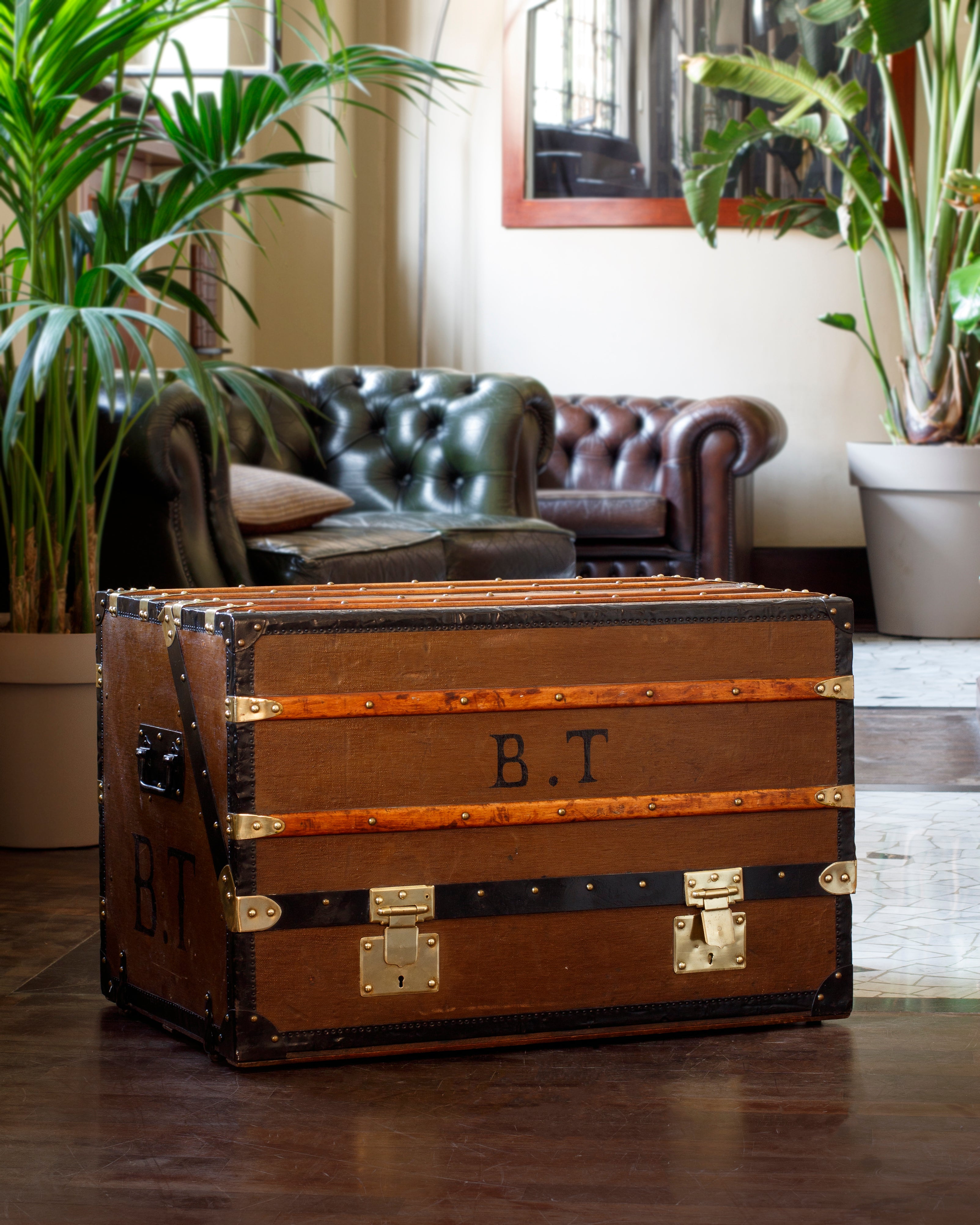 Vintage Malle J.D.P. Steamer Trunk