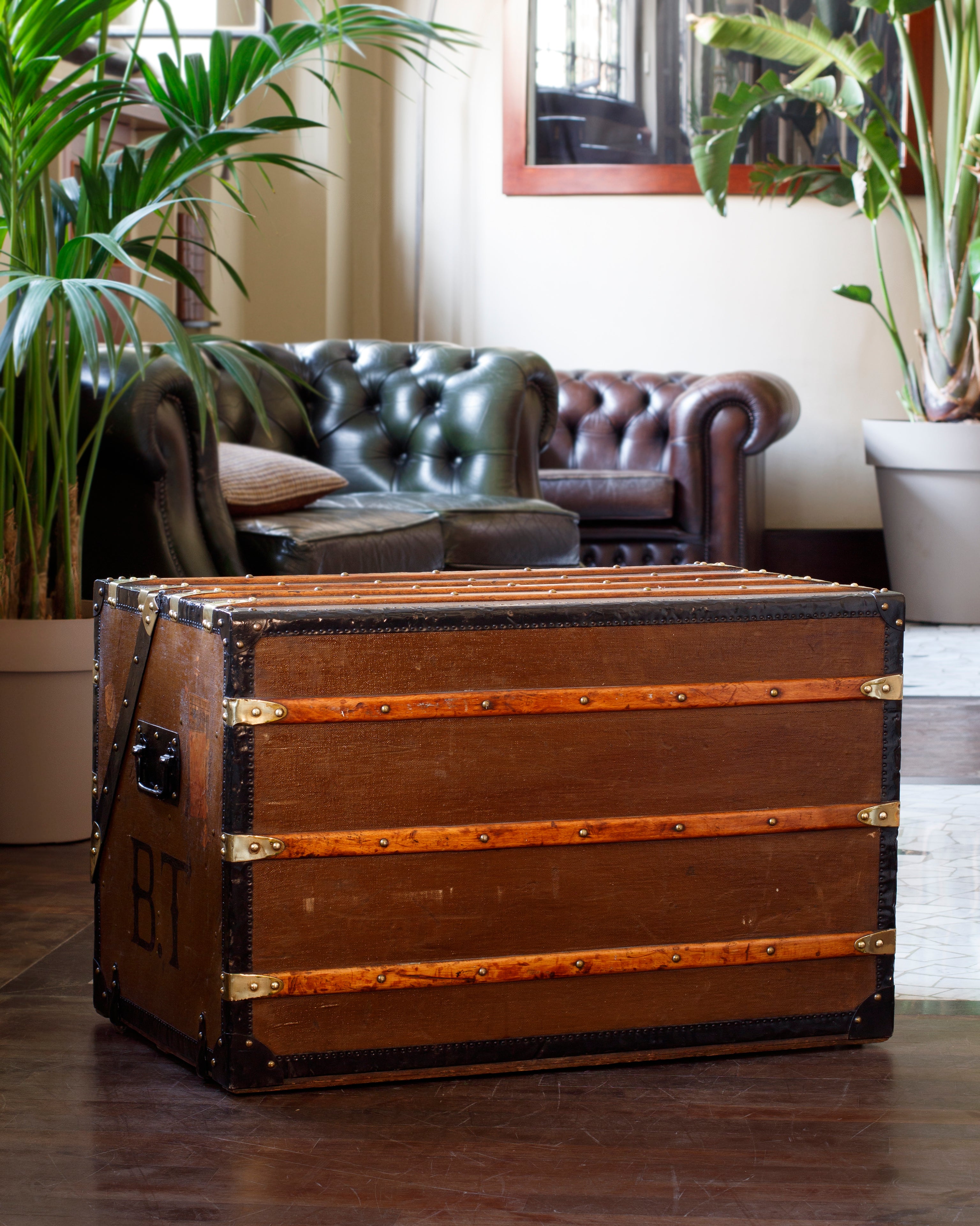 Vintage Malle J.D.P. Steamer Trunk