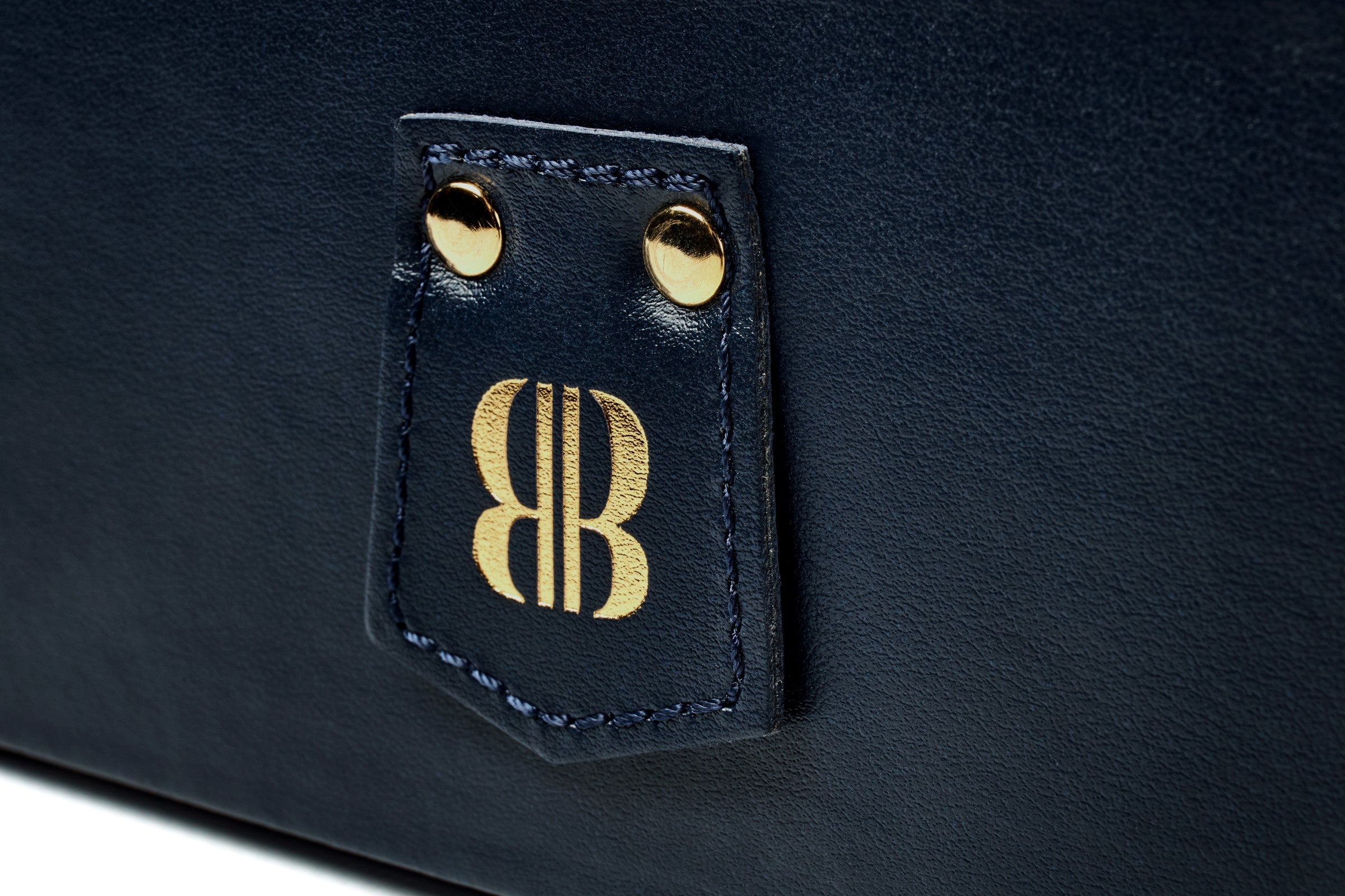 Bernardini Milano Watch Holder with 12 watches capacity- blue leather and blue alcantara - details