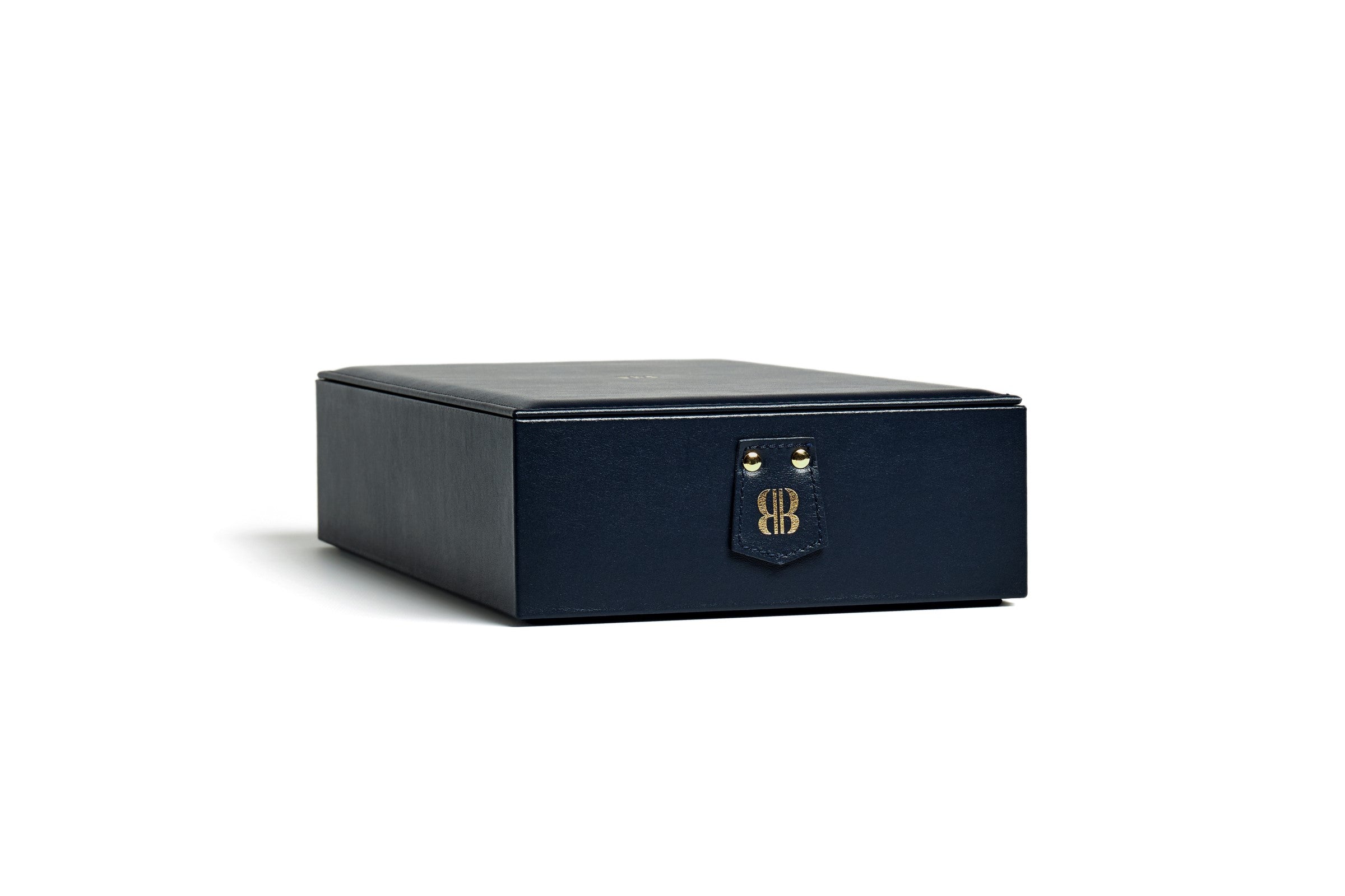 Bernardini Milano Watch Holder with 12 watches capacity- blue leather and blue alcantara