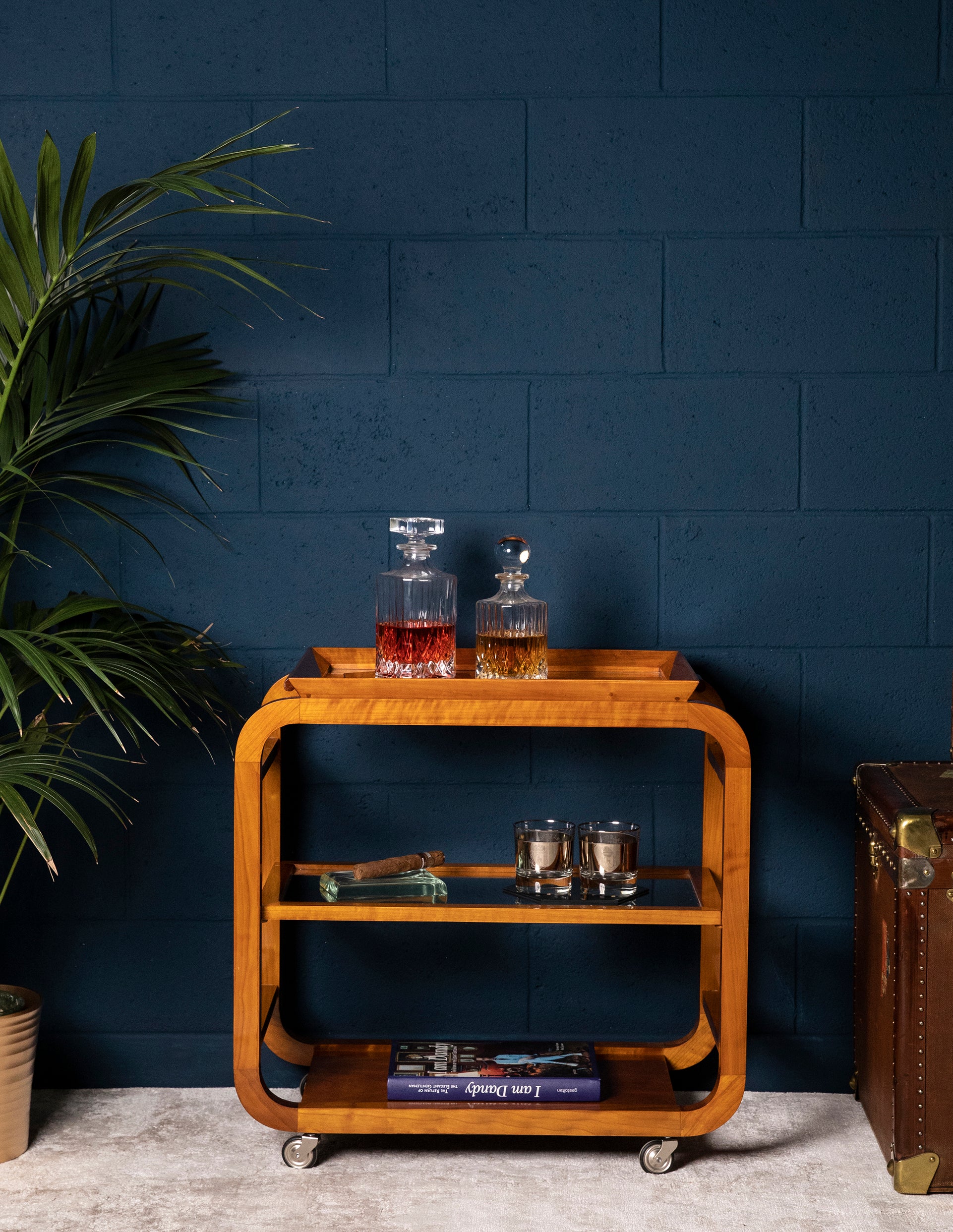 Wood Layered Bar Cart