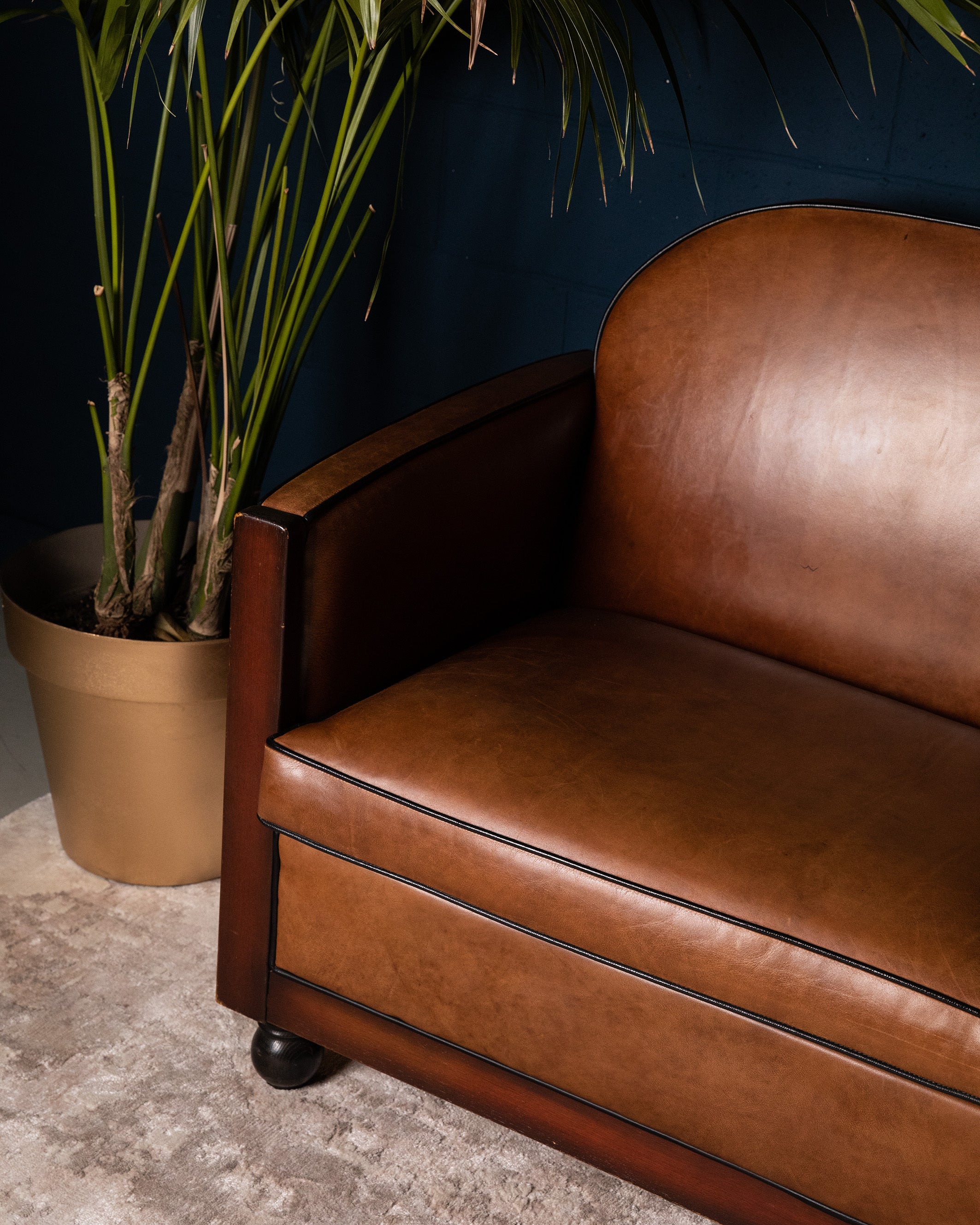 Vintage "Dutch" Tobacco Sofa