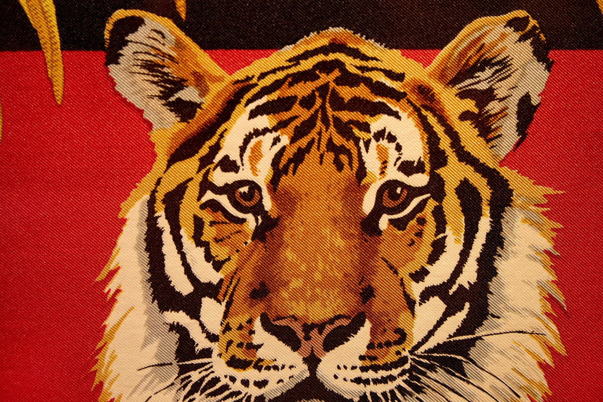 Hermés carrè Tigre Royale dis. Christiane Vauizelles 1977