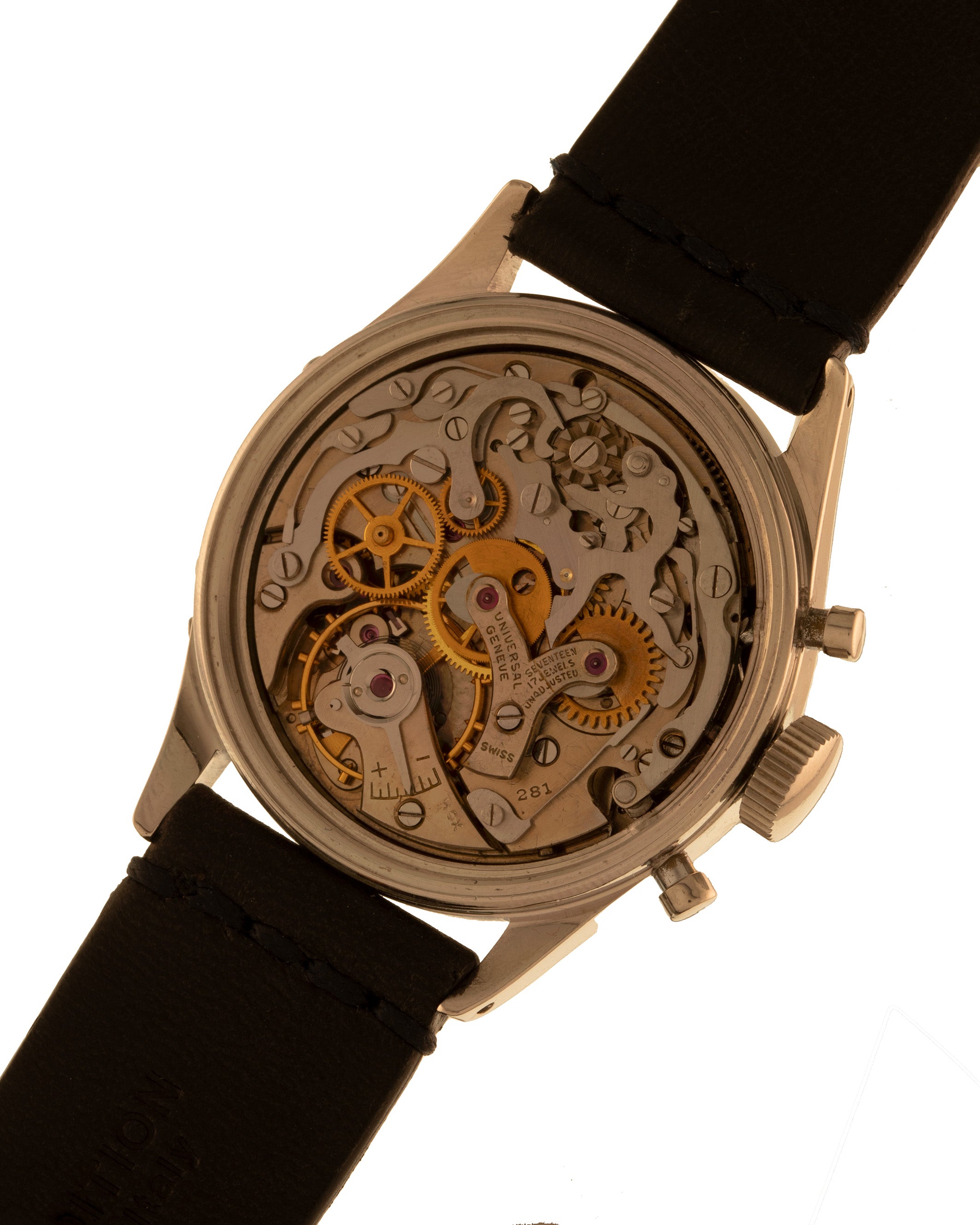 Universal Genève Ref. 22297 Tri Compax Rounded Pushers "spillino" in stainless steel woth white dial - movement 